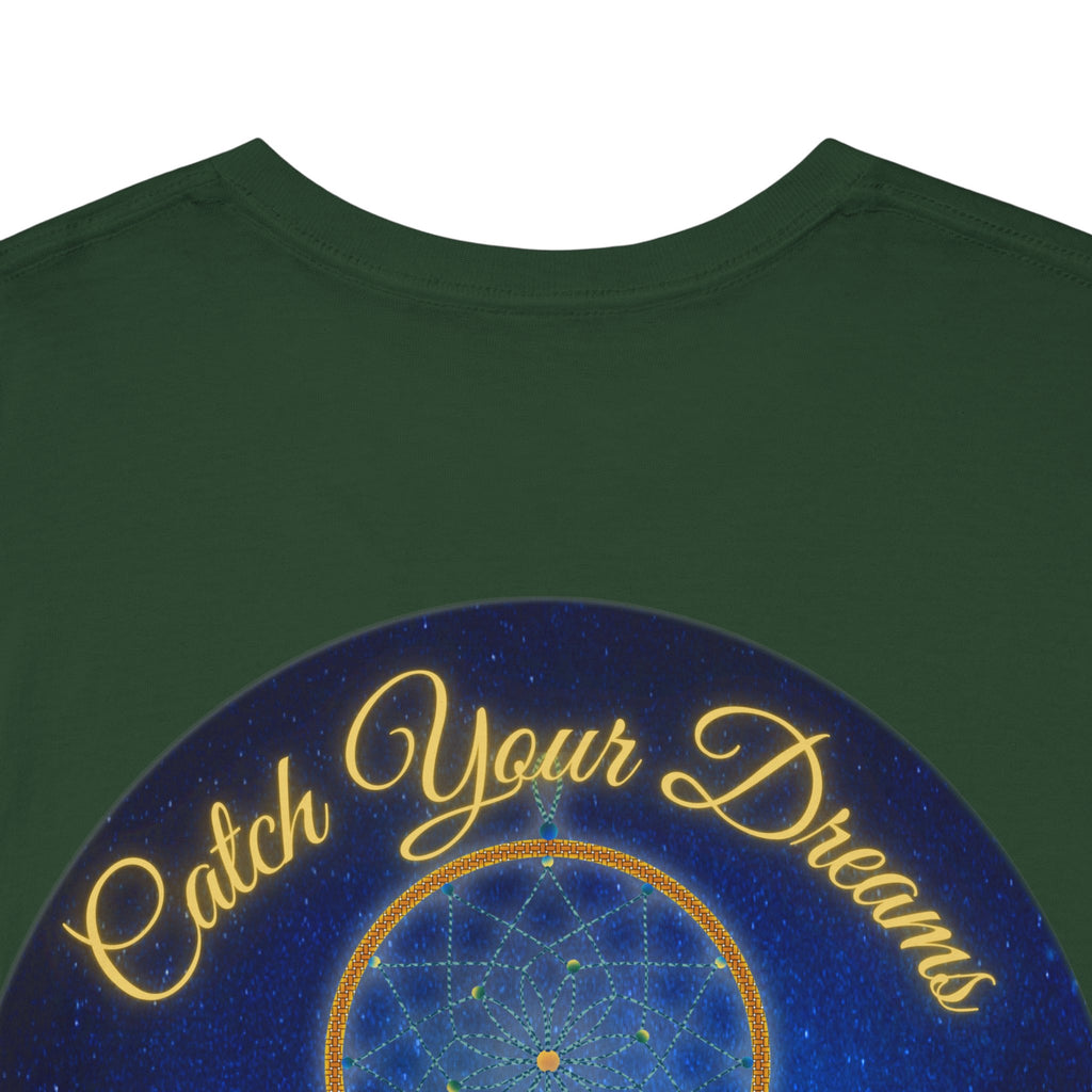 Catch Your Dreams – Dreamcatcher Back-Print Tee, Inspirational and Motivational Apparel, Gift for Dreamers, Creative Expression Wear