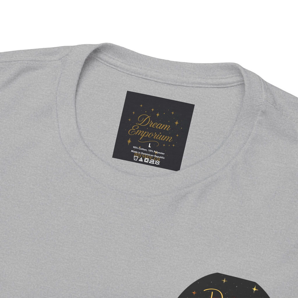 Dreams on the Horizon – Sunrise Back-Print Heavy Cotton Tee, Inspirational and Motivational Apparel, Gift for Dreamers, Creative Expression Wear