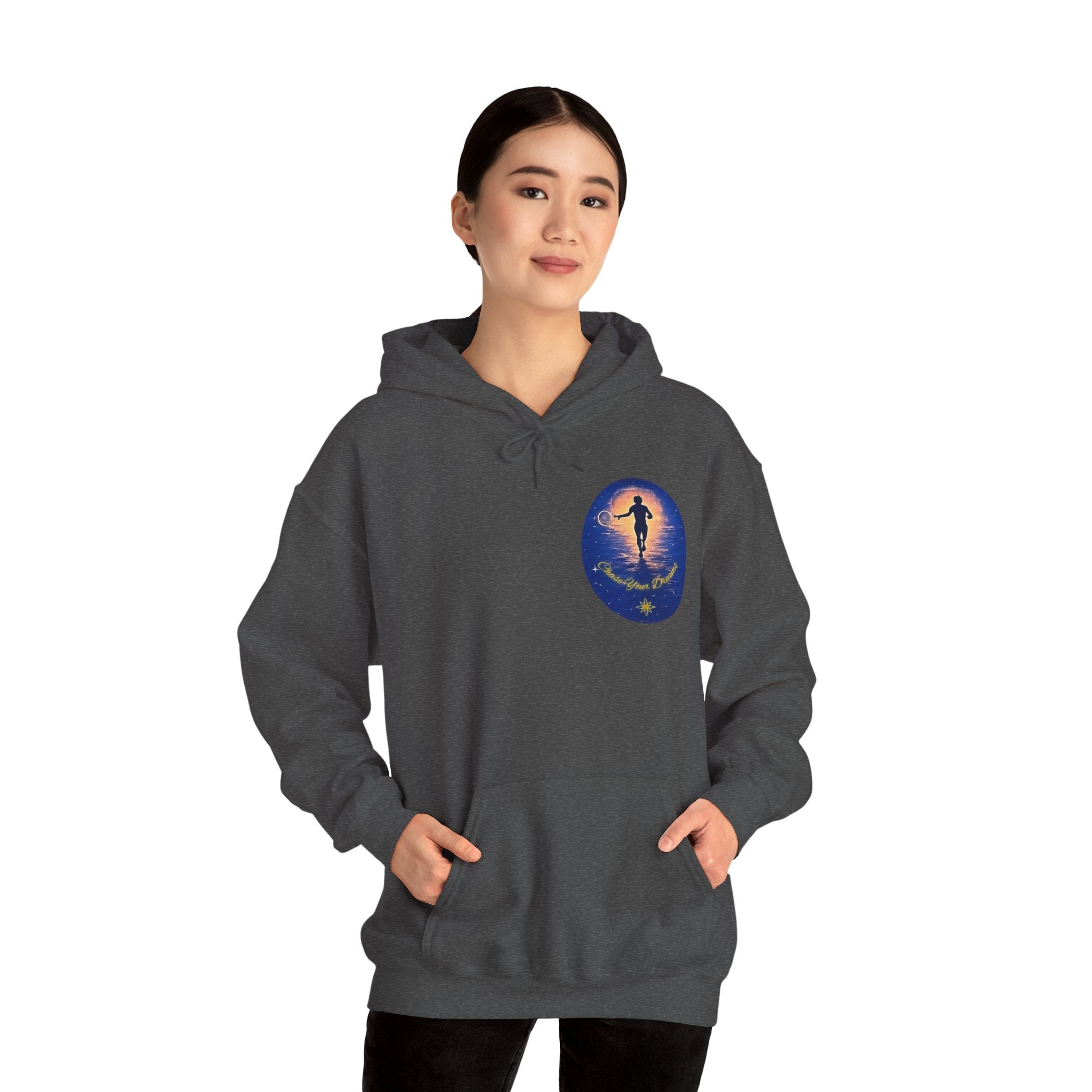 Chase Your Dreams Hooded Sweatshirt. Heavy Blend, Inspirational and Motivational Apparel, Gift for Dreamers, Creative Expression Wear