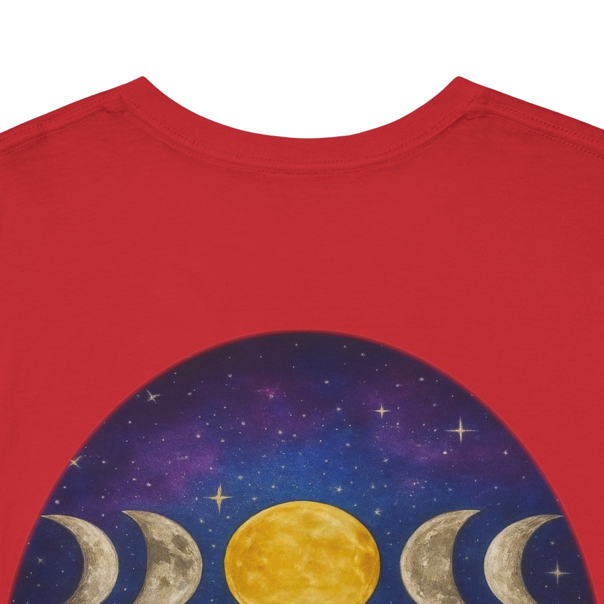 Dare to Dream Moon-Phase Tee – Golden Full Moon Back Print + Front Badge | Gildan 5000 Heavy Cotton, Inspirational and Motivational Apparel, Gift for Dreamers, Creative Expression Wear