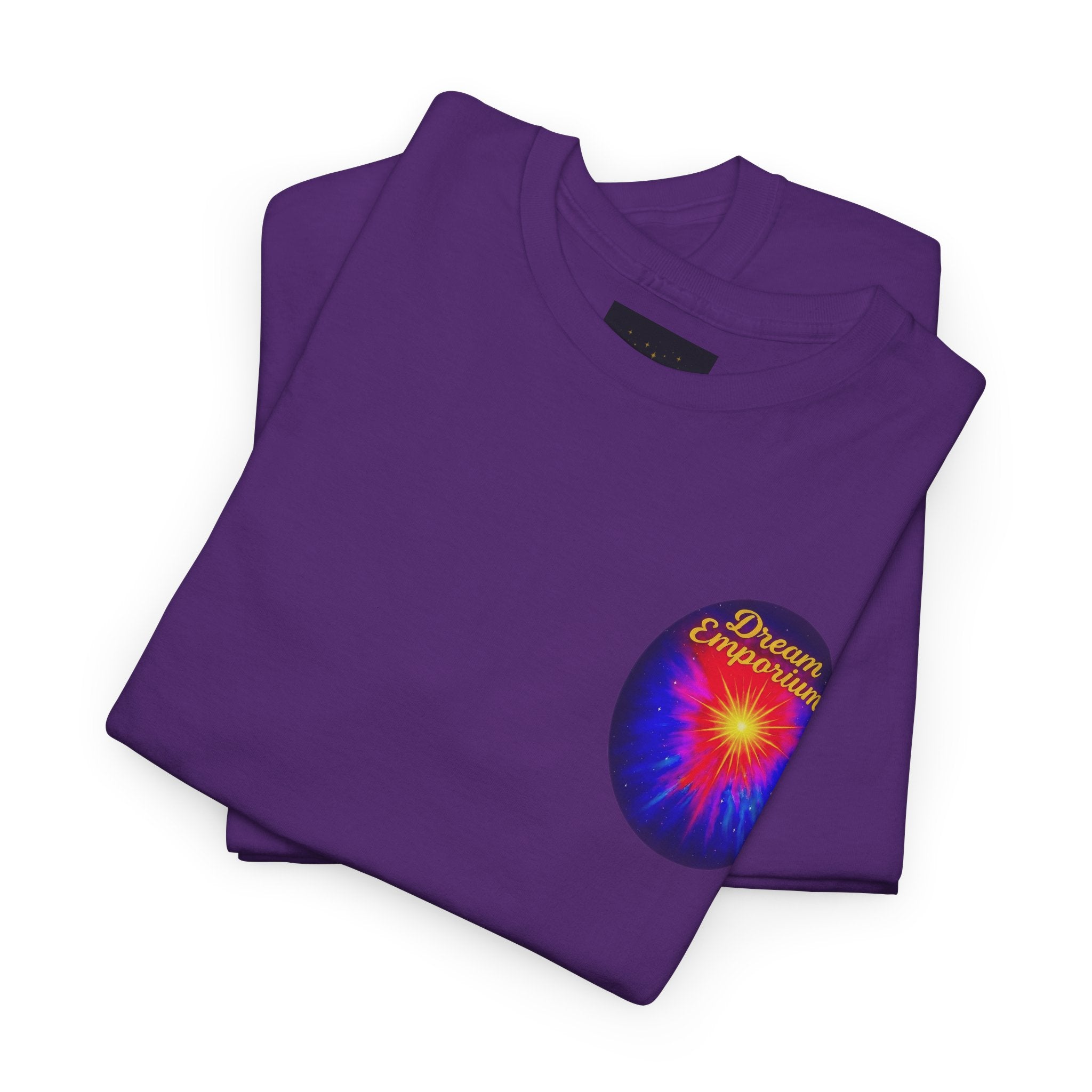 Dream Emporium – Back Printed Radiant Starburst Heavy Blend™ Cotton Tee,Inspirational and Motivational Apparel, Gift for Dreamers, Creative Expression Wear