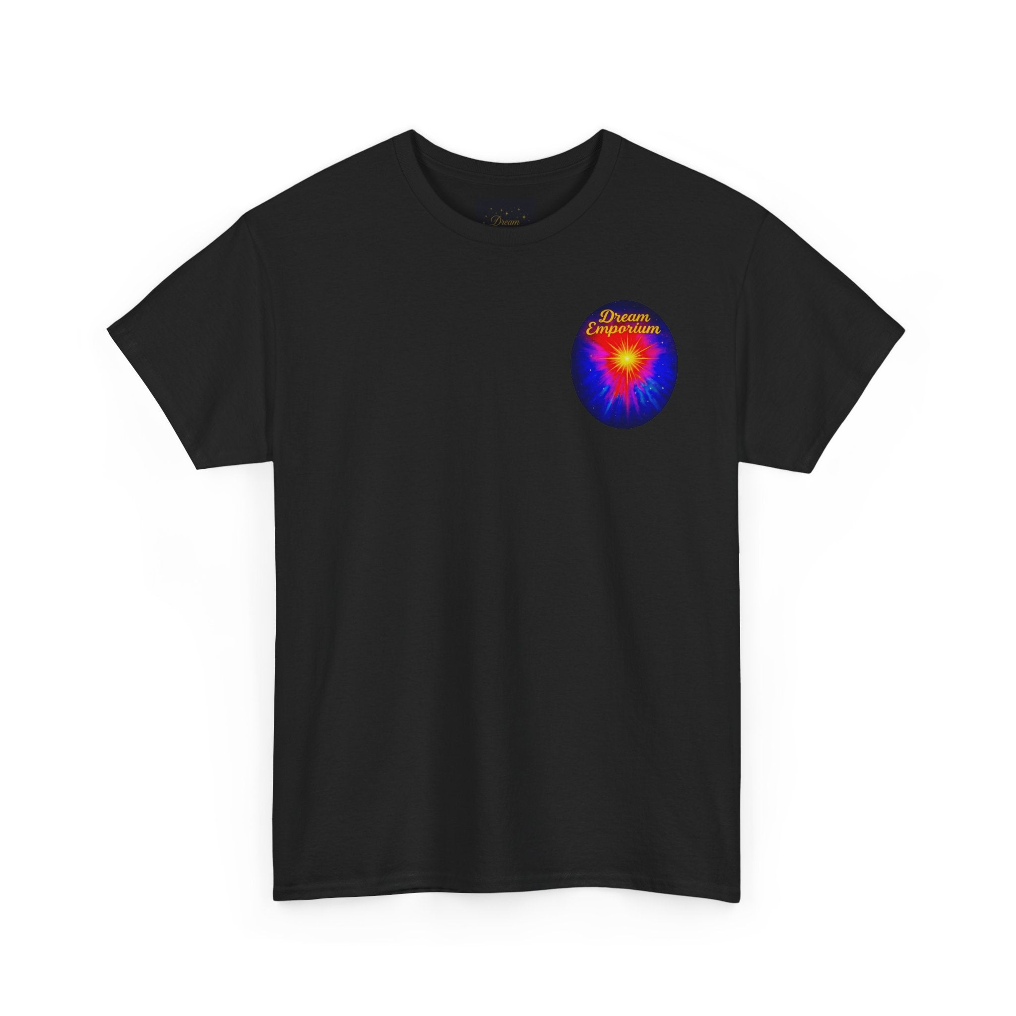 Dream Emporium – Back Printed Radiant Starburst Heavy Blend™ Cotton Tee,Inspirational and Motivational Apparel, Gift for Dreamers, Creative Expression Wear