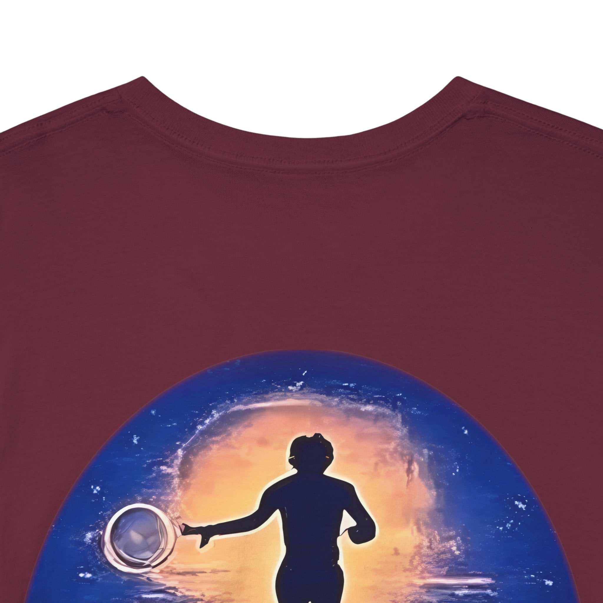 Chase Your Dreams – Sunrise Silhouette Back Printed Heavy Cotton Tee, Inspirational and Motivational Apparel, Gift for Dreamers, Creative Expression Wear