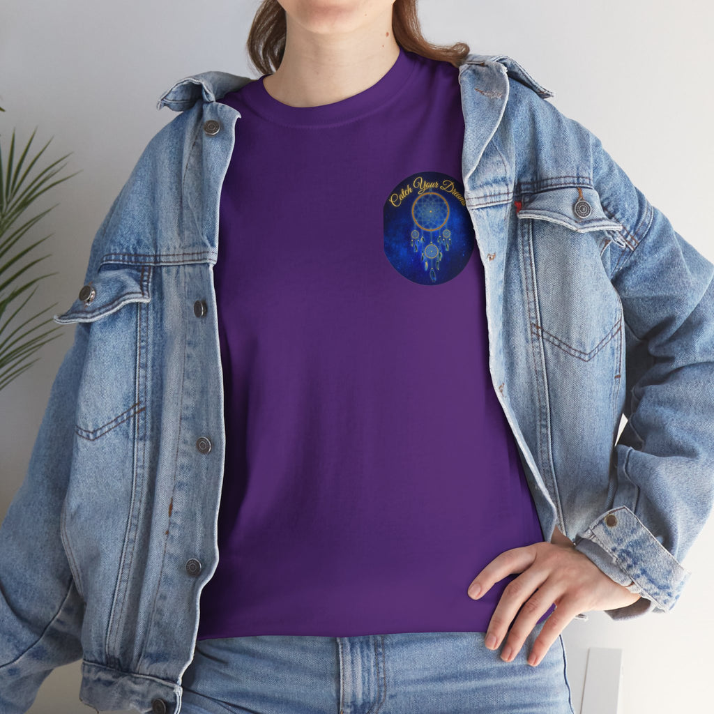 Catch Your Dreams – Dreamcatcher Back-Print Tee, Inspirational and Motivational Apparel, Gift for Dreamers, Creative Expression Wear