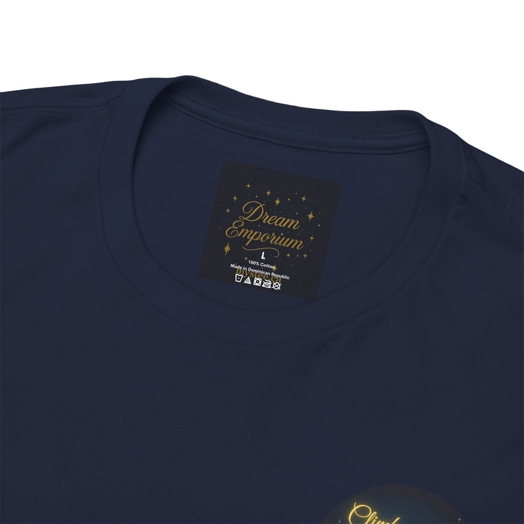 Climb To Your Dreams – Starry Night Ladder Back-Print Tee + Front Badge | Gildan 5000, Inspirational and Motivational Apparel, Gift for Dreamers, Creative Expression Wear