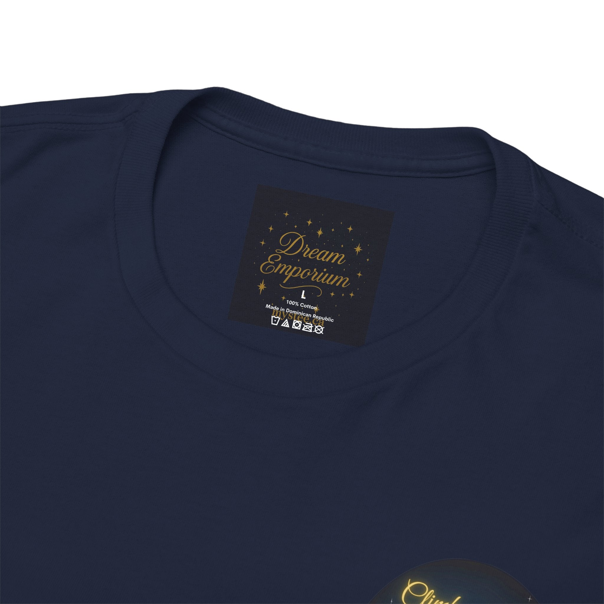 Climb To Your Dreams – Starry Night Ladder Back-Print Tee + Front Badge | Gildan 5000, Inspirational and Motivational Apparel, Gift for Dreamers, Creative Expression Wear