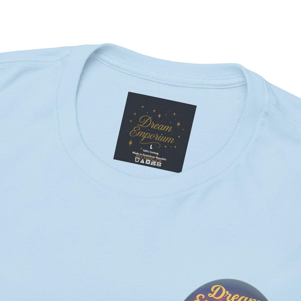 Dream Emporium – Back Printed Radiant Starburst Heavy Blend™ Cotton Tee,Inspirational and Motivational Apparel, Gift for Dreamers, Creative Expression Wear
