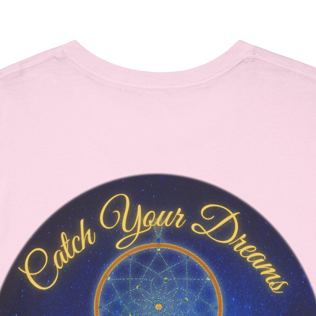 Catch Your Dreams – Dreamcatcher Back-Print Tee, Inspirational and Motivational Apparel, Gift for Dreamers, Creative Expression Wear