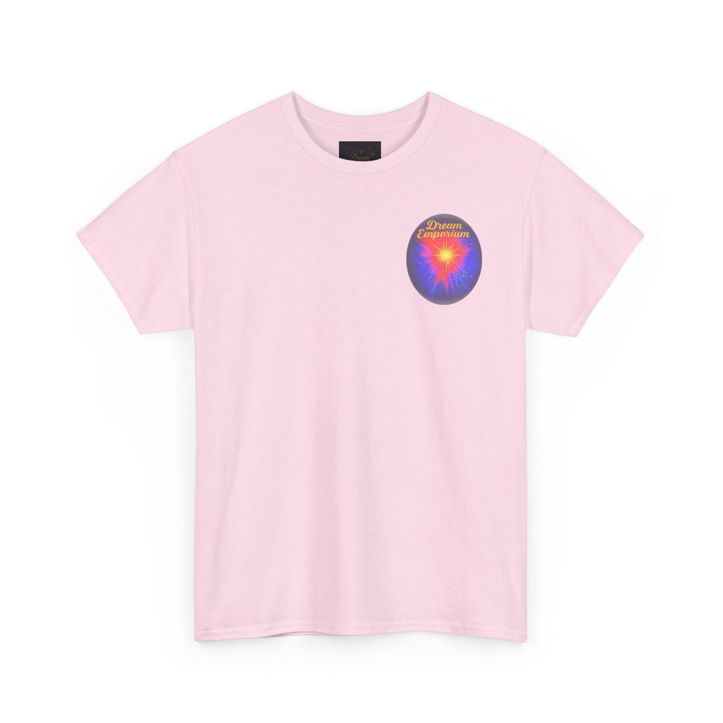 Dream Emporium – Back Printed Radiant Starburst Heavy Blend™ Cotton Tee,Inspirational and Motivational Apparel, Gift for Dreamers, Creative Expression Wear