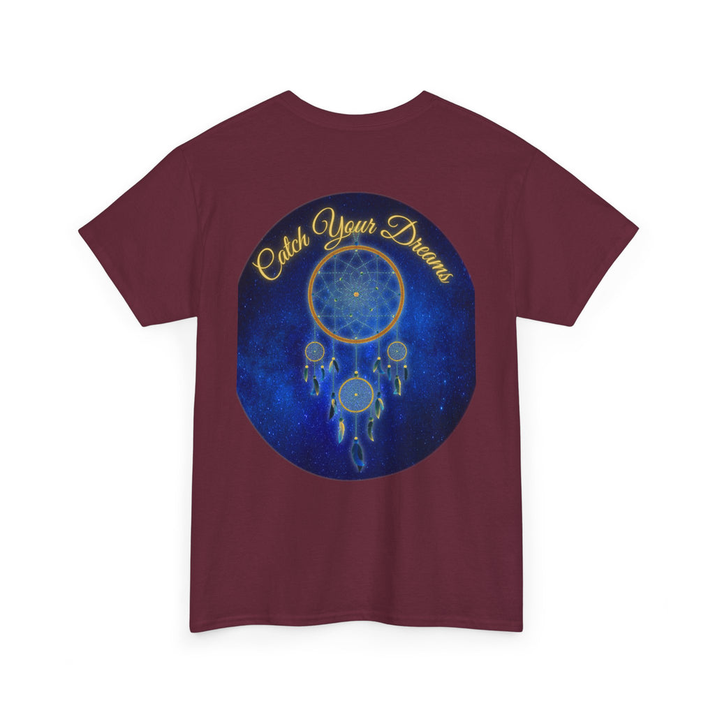 Catch Your Dreams – Dreamcatcher Back-Print Tee, Inspirational and Motivational Apparel, Gift for Dreamers, Creative Expression Wear