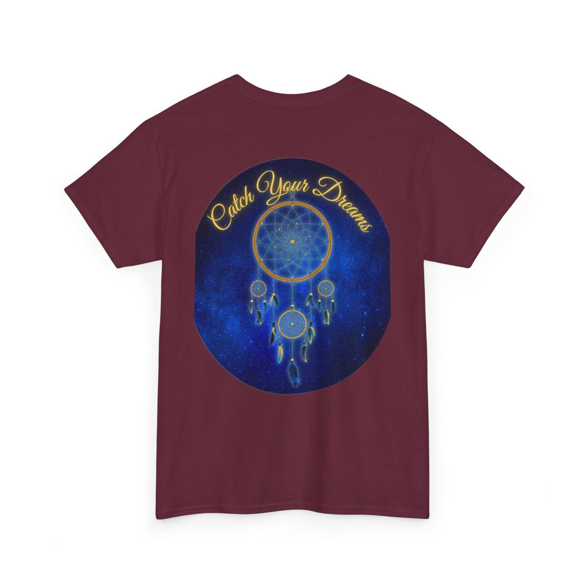 Catch Your Dreams – Dreamcatcher Back-Print Tee, Inspirational and Motivational Apparel, Gift for Dreamers, Creative Expression Wear