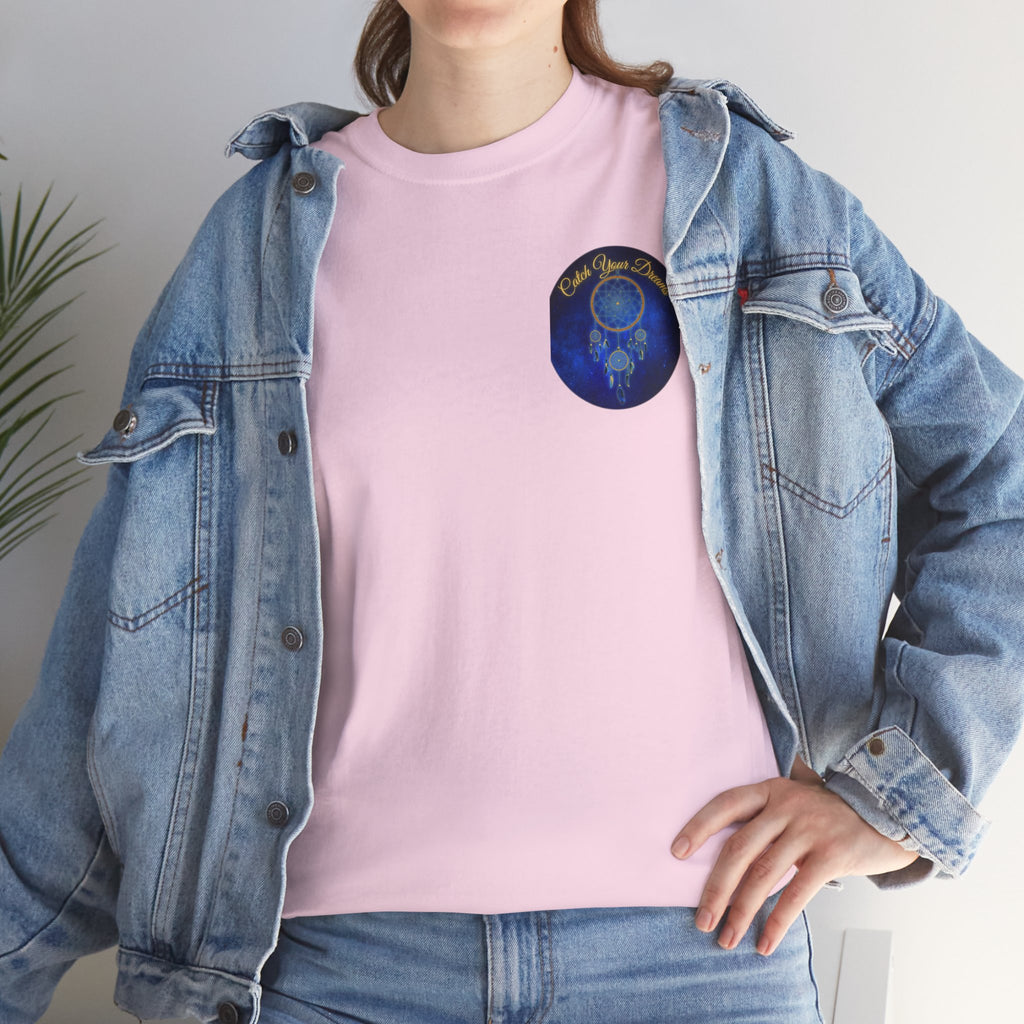 Catch Your Dreams – Dreamcatcher Back-Print Tee, Inspirational and Motivational Apparel, Gift for Dreamers, Creative Expression Wear