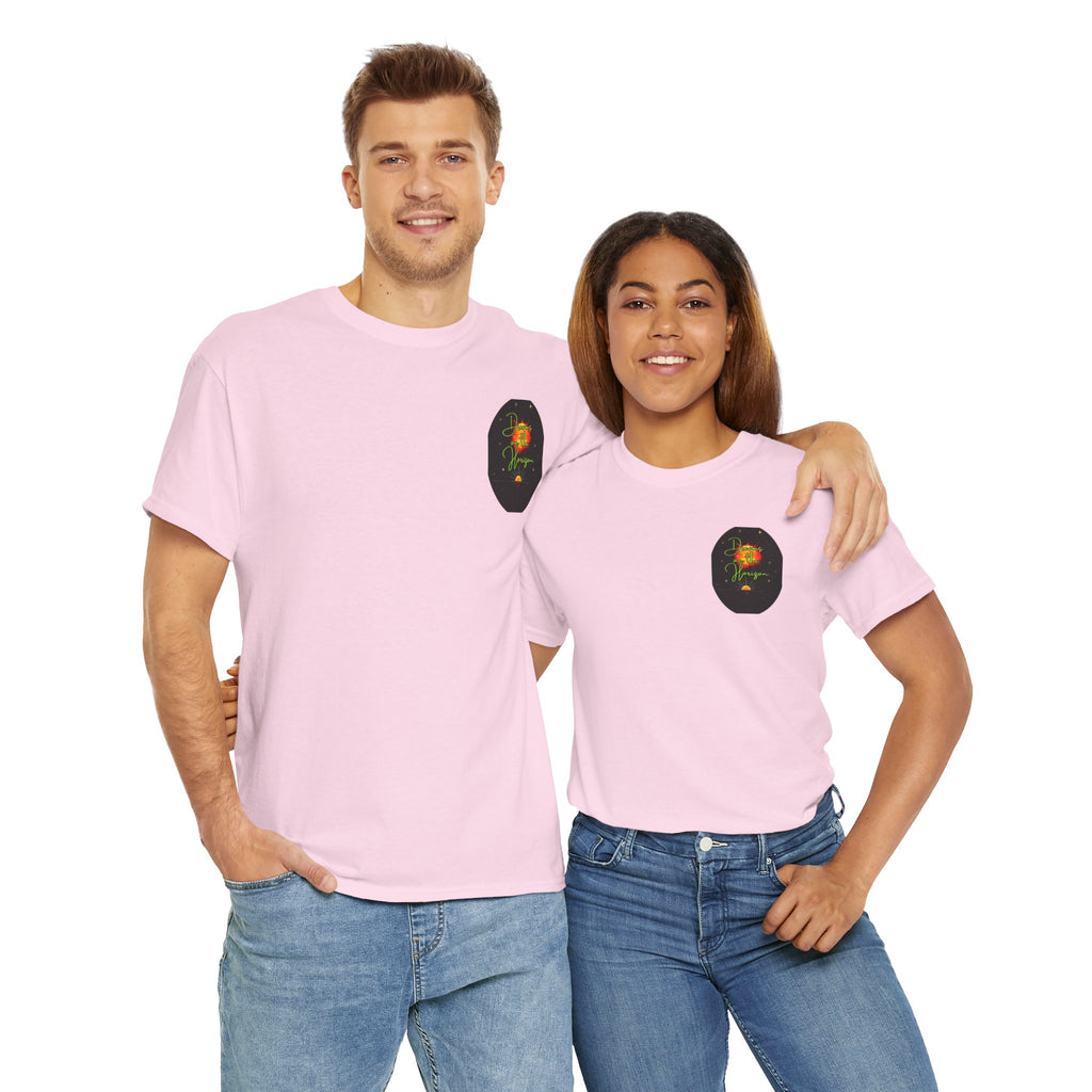 Dreams on the Horizon (Lemongrass) – Sunrise Back-Print Heavy Cotton Tee, Inspirational and Motivational Apparel, Gift for Dreamers, Creative Expression Wear