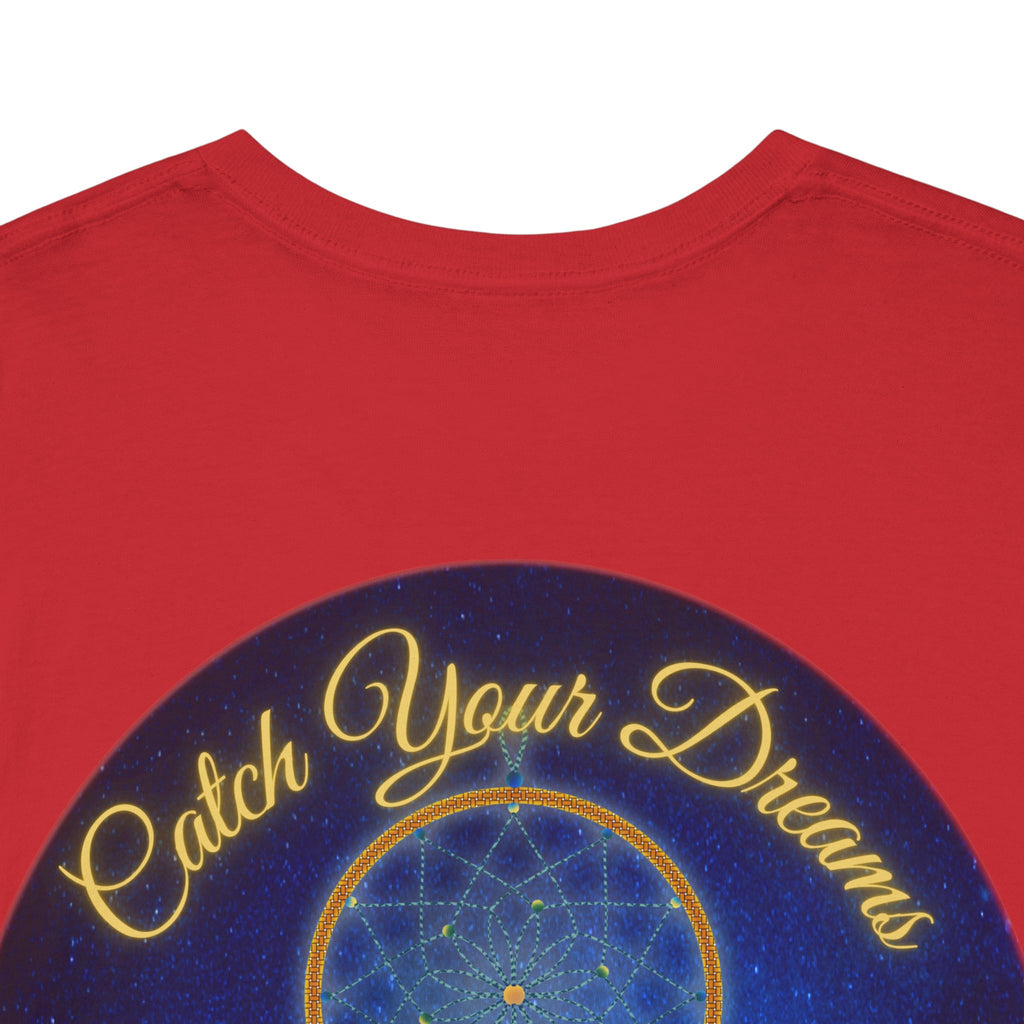 Catch Your Dreams – Dreamcatcher Back-Print Tee, Inspirational and Motivational Apparel, Gift for Dreamers, Creative Expression Wear