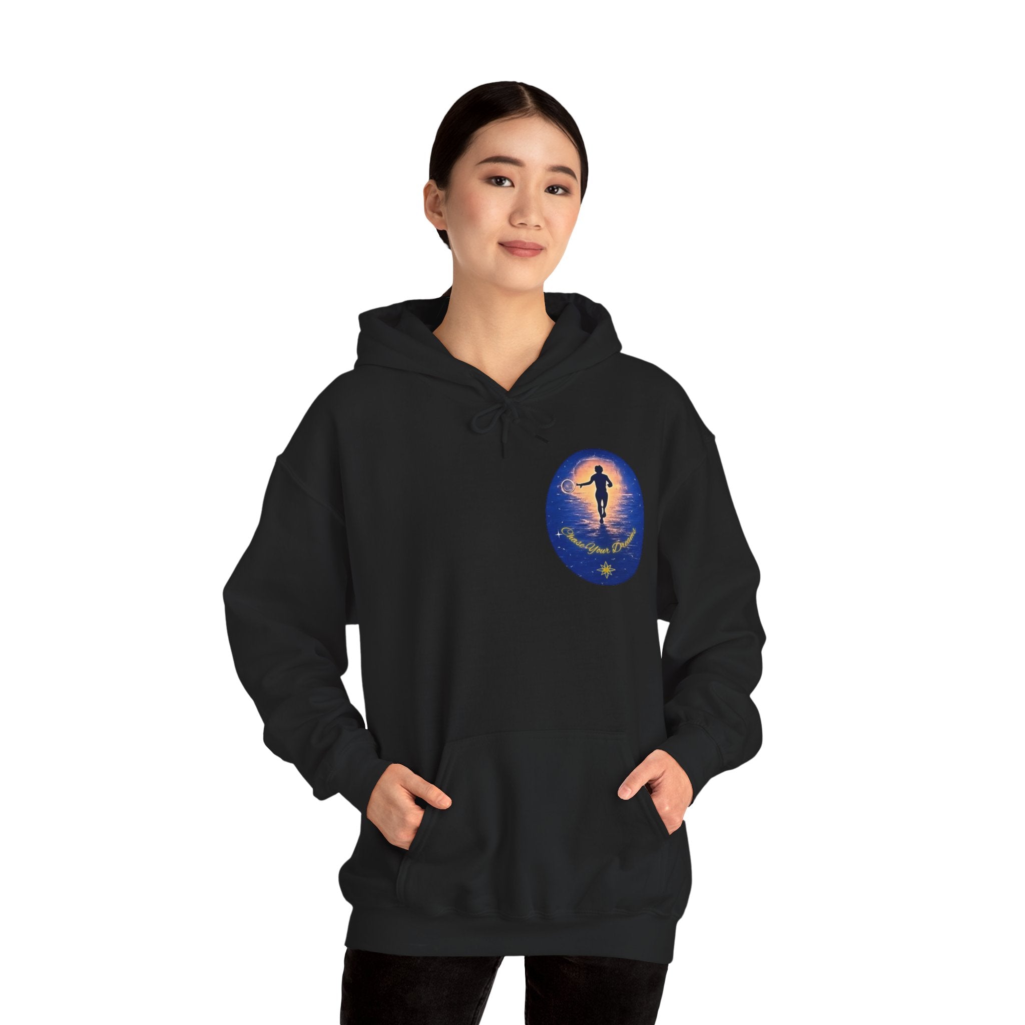 Chase Your Dreams Hooded Sweatshirt. Heavy Blend, Inspirational and Motivational Apparel, Gift for Dreamers, Creative Expression Wear