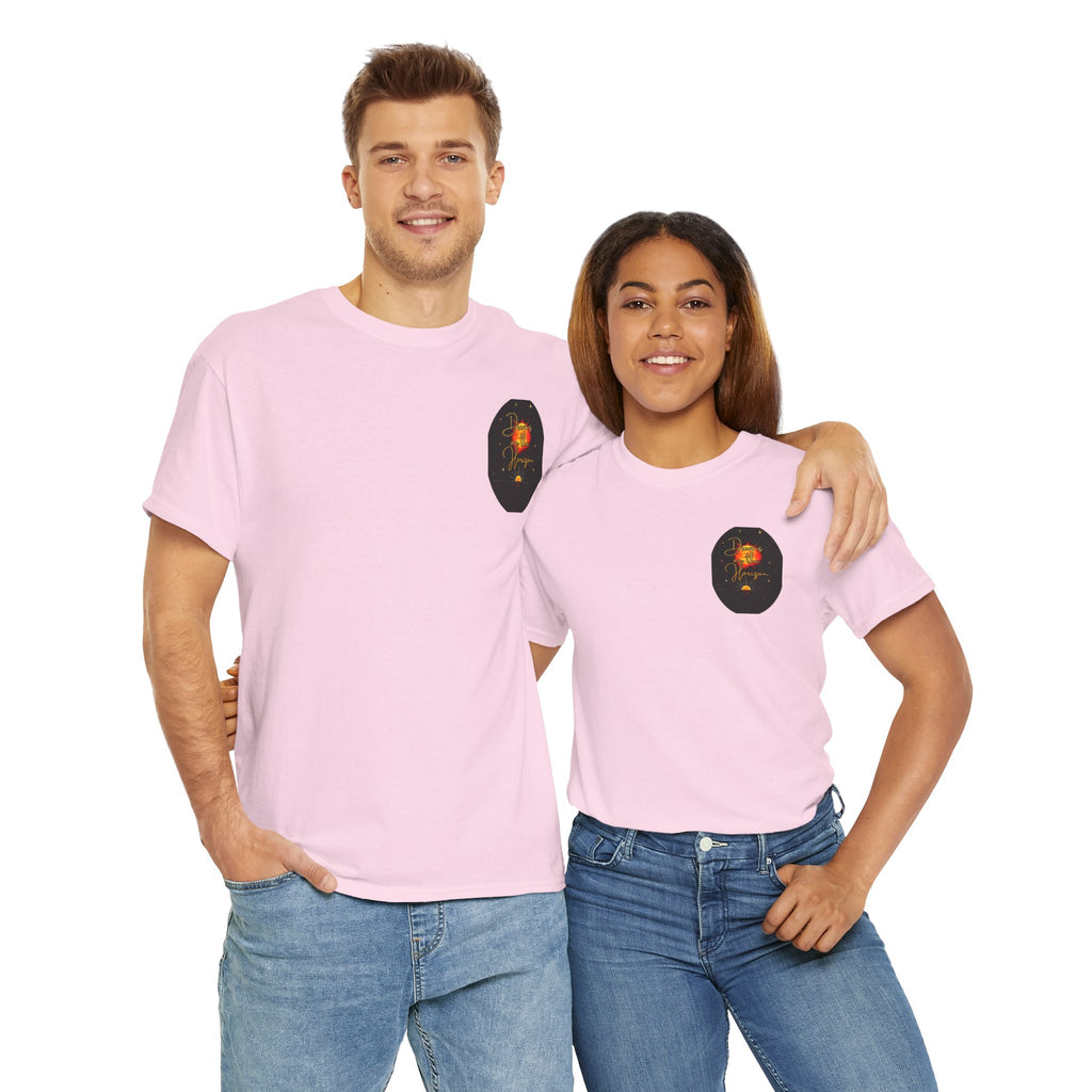 Dreams on the Horizon – Sunrise Back-Print Heavy Cotton Tee, Inspirational and Motivational Apparel, Gift for Dreamers, Creative Expression Wear