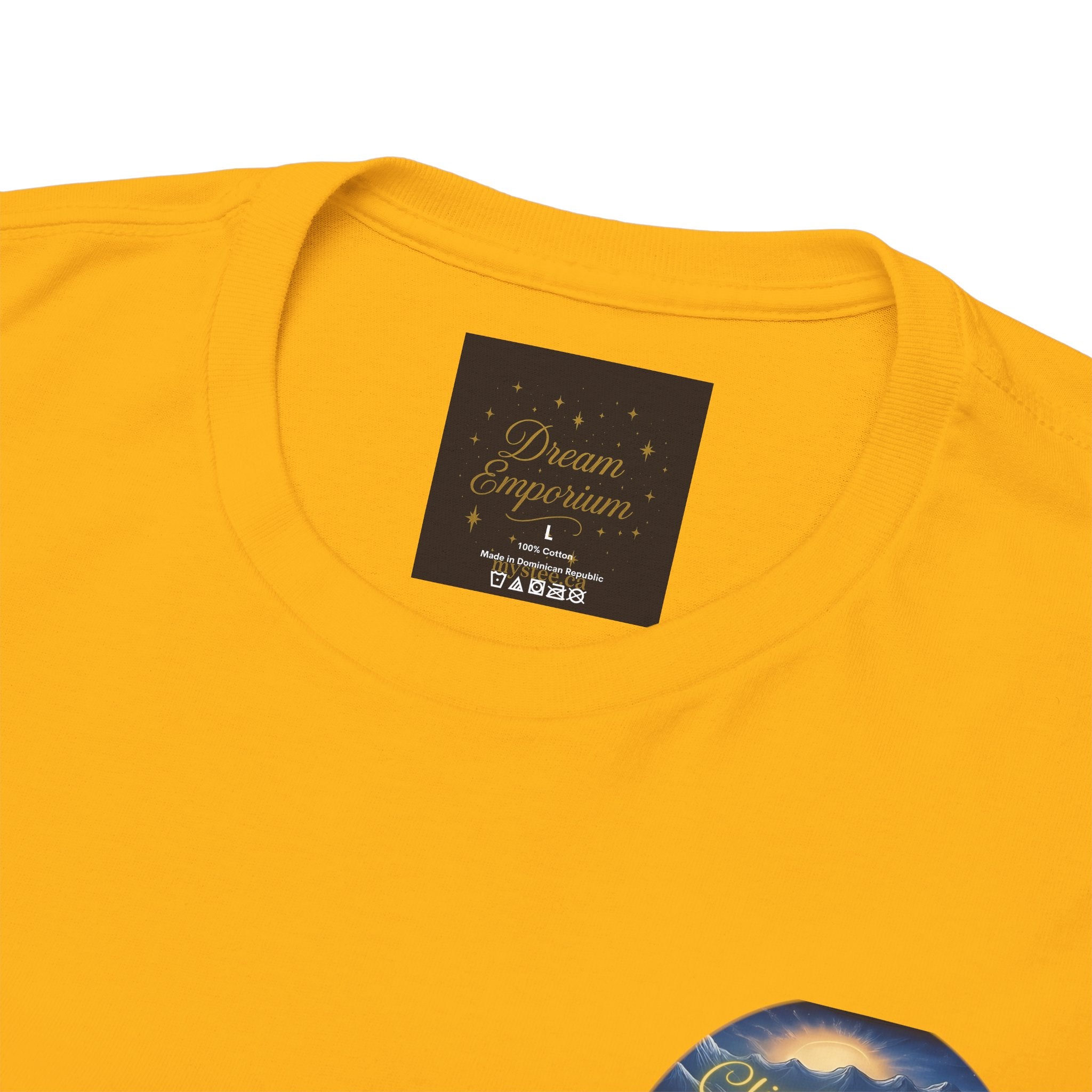 Climb To Your Dreams – Rock Climber Back-Print Tee + Front Badge | Gildan 5000, Inspirational and Motivational Apparel, Gift for Dreamers, Creative Expression Wear