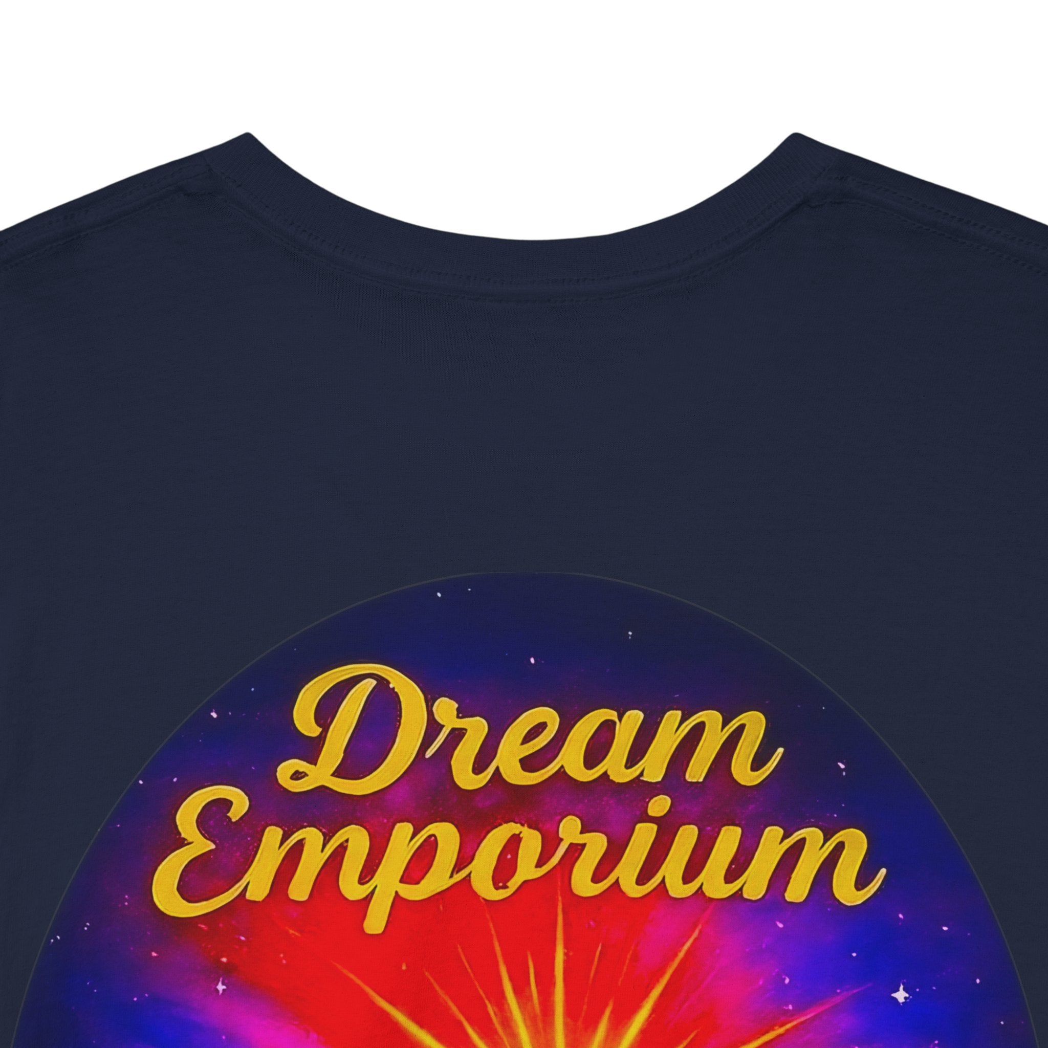 Dream Emporium – Back Printed Radiant Starburst Heavy Blend™ Cotton Tee,Inspirational and Motivational Apparel, Gift for Dreamers, Creative Expression Wear