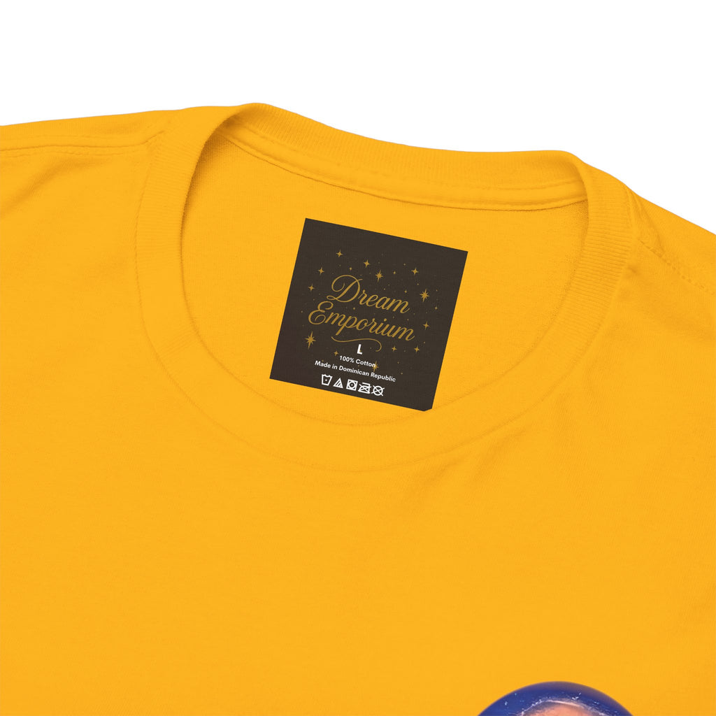 Chase Your Dreams – Sunrise Silhouette Back Printed Heavy Cotton Tee, Inspirational and Motivational Apparel, Gift for Dreamers, Creative Expression Wear