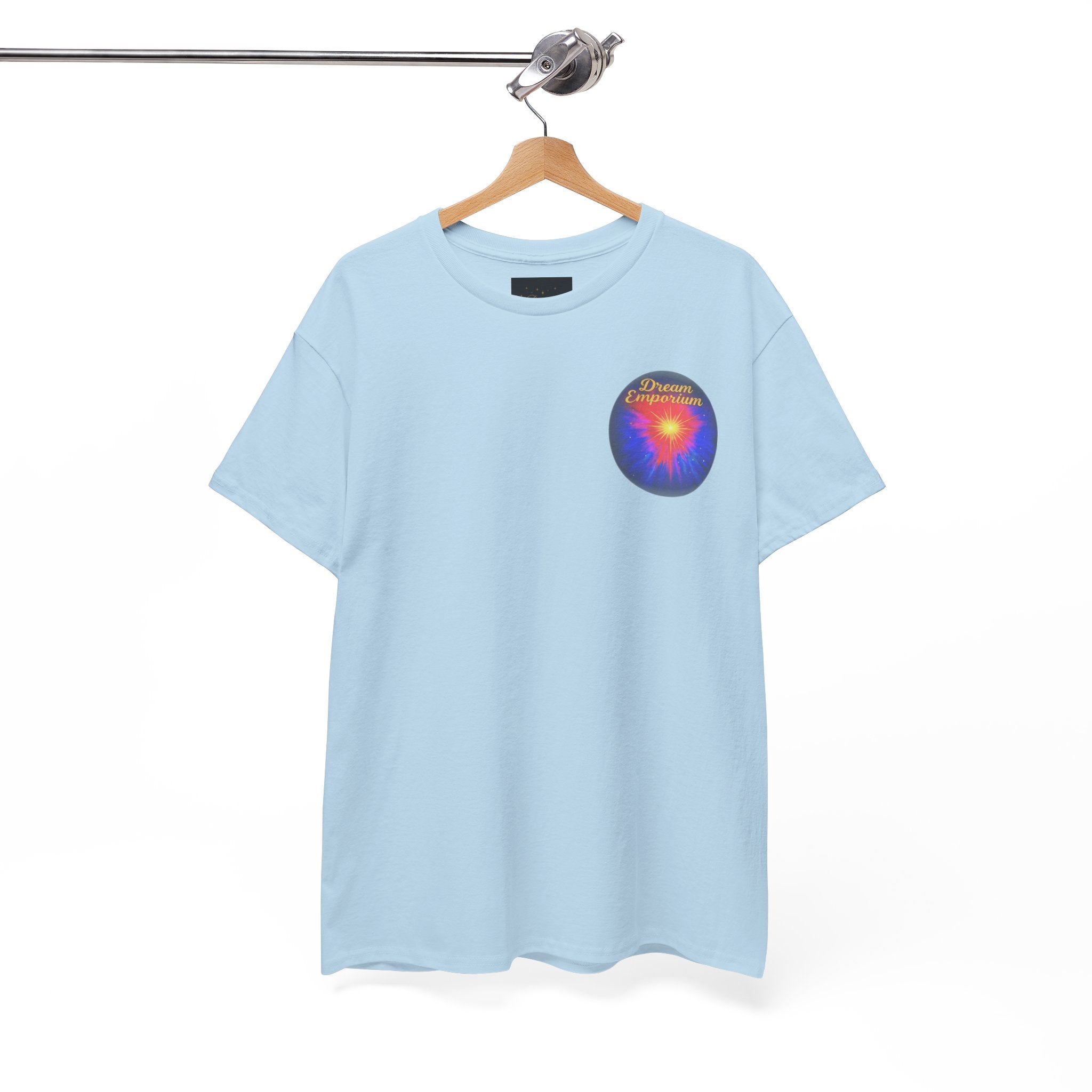 Dream Emporium – Back Printed Radiant Starburst Heavy Blend™ Cotton Tee,Inspirational and Motivational Apparel, Gift for Dreamers, Creative Expression Wear