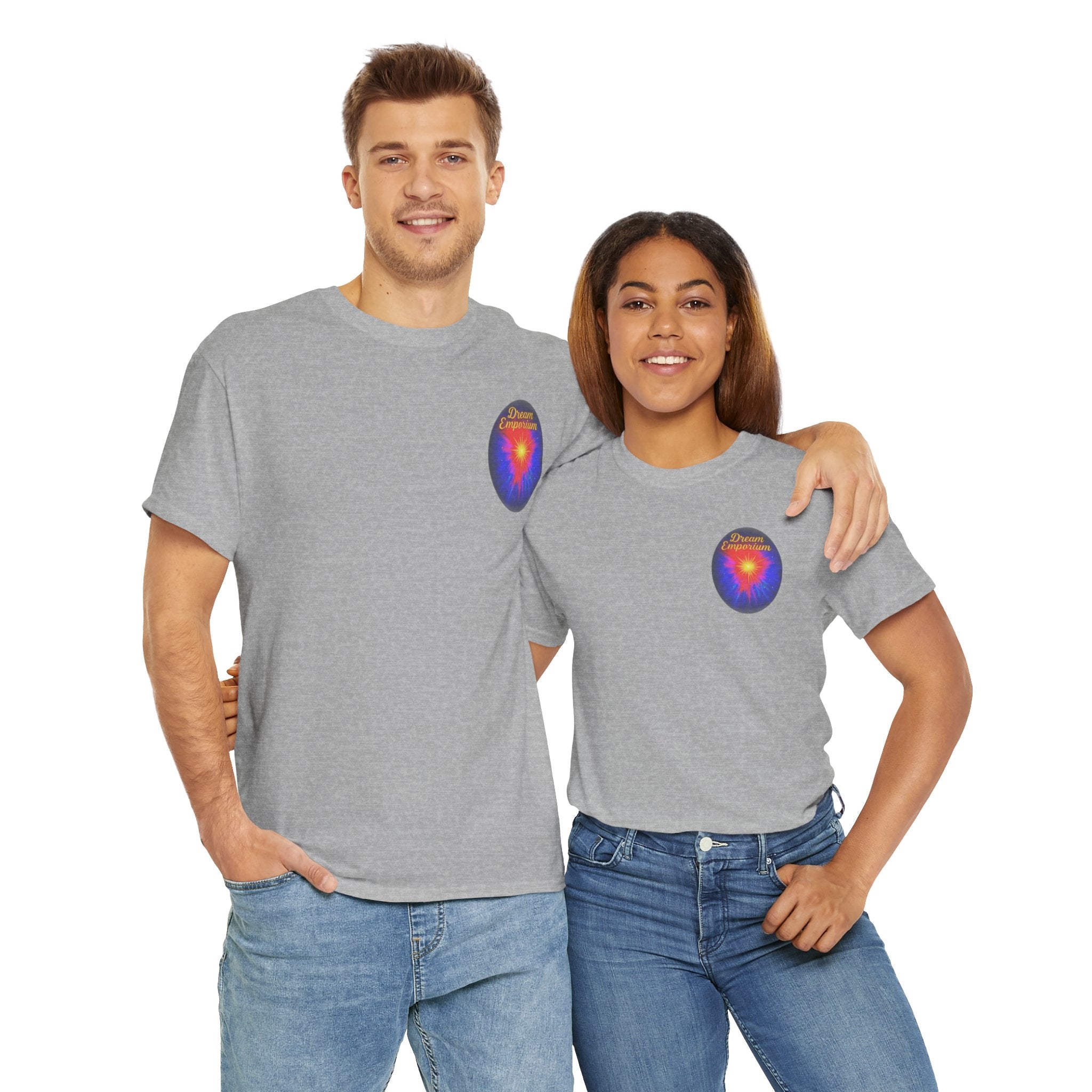 Dream Emporium – Back Printed Radiant Starburst Heavy Blend™ Cotton Tee,Inspirational and Motivational Apparel, Gift for Dreamers, Creative Expression Wear