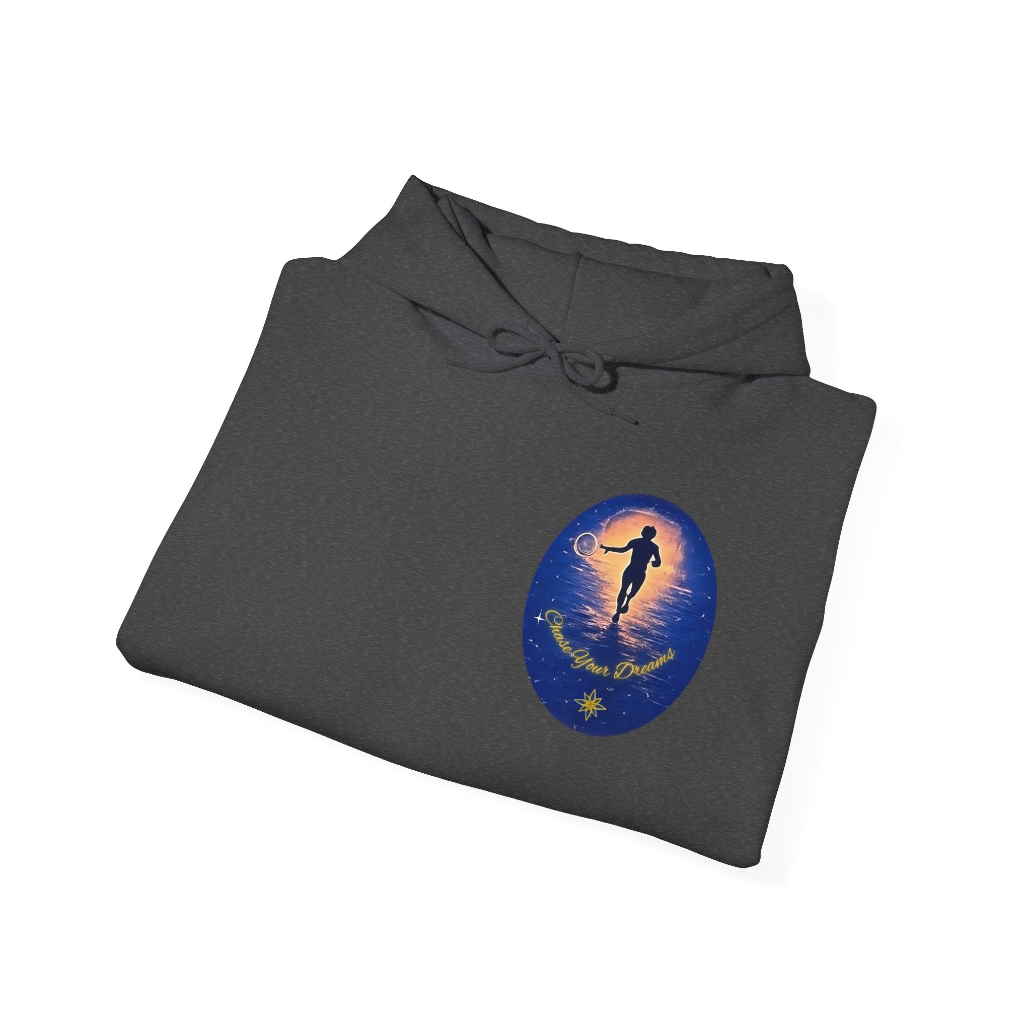 Chase Your Dreams Hooded Sweatshirt. Heavy Blend, Inspirational and Motivational Apparel, Gift for Dreamers, Creative Expression Wear
