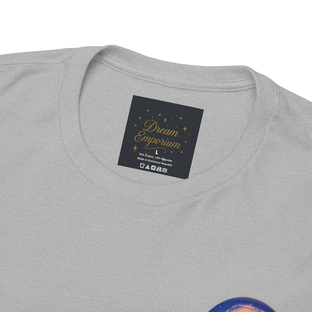 Chase Your Dreams – Sunrise Silhouette Back Printed Heavy Cotton Tee, Inspirational and Motivational Apparel, Gift for Dreamers, Creative Expression Wear