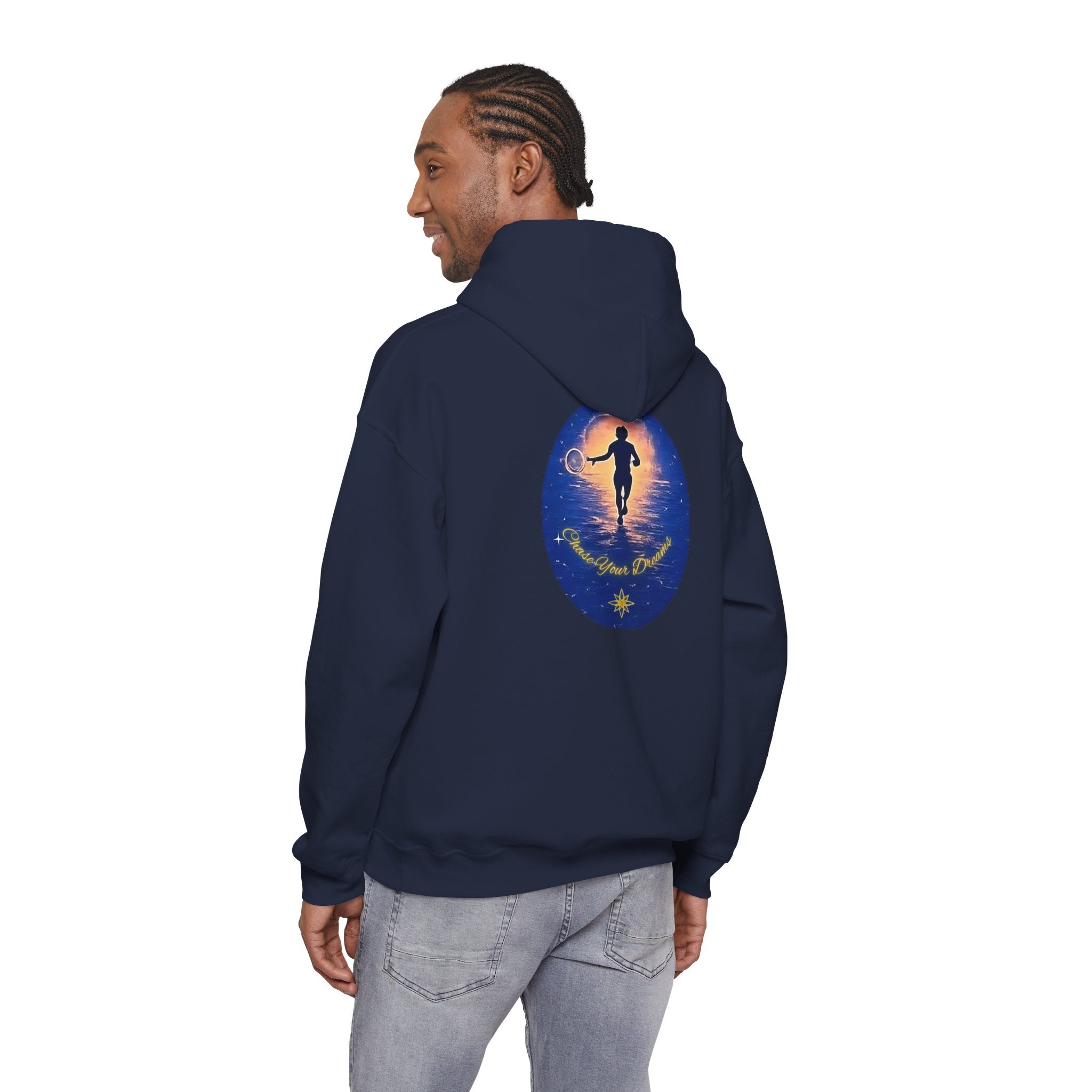 Chase Your Dreams Hooded Sweatshirt. Heavy Blend, Inspirational and Motivational Apparel, Gift for Dreamers, Creative Expression Wear