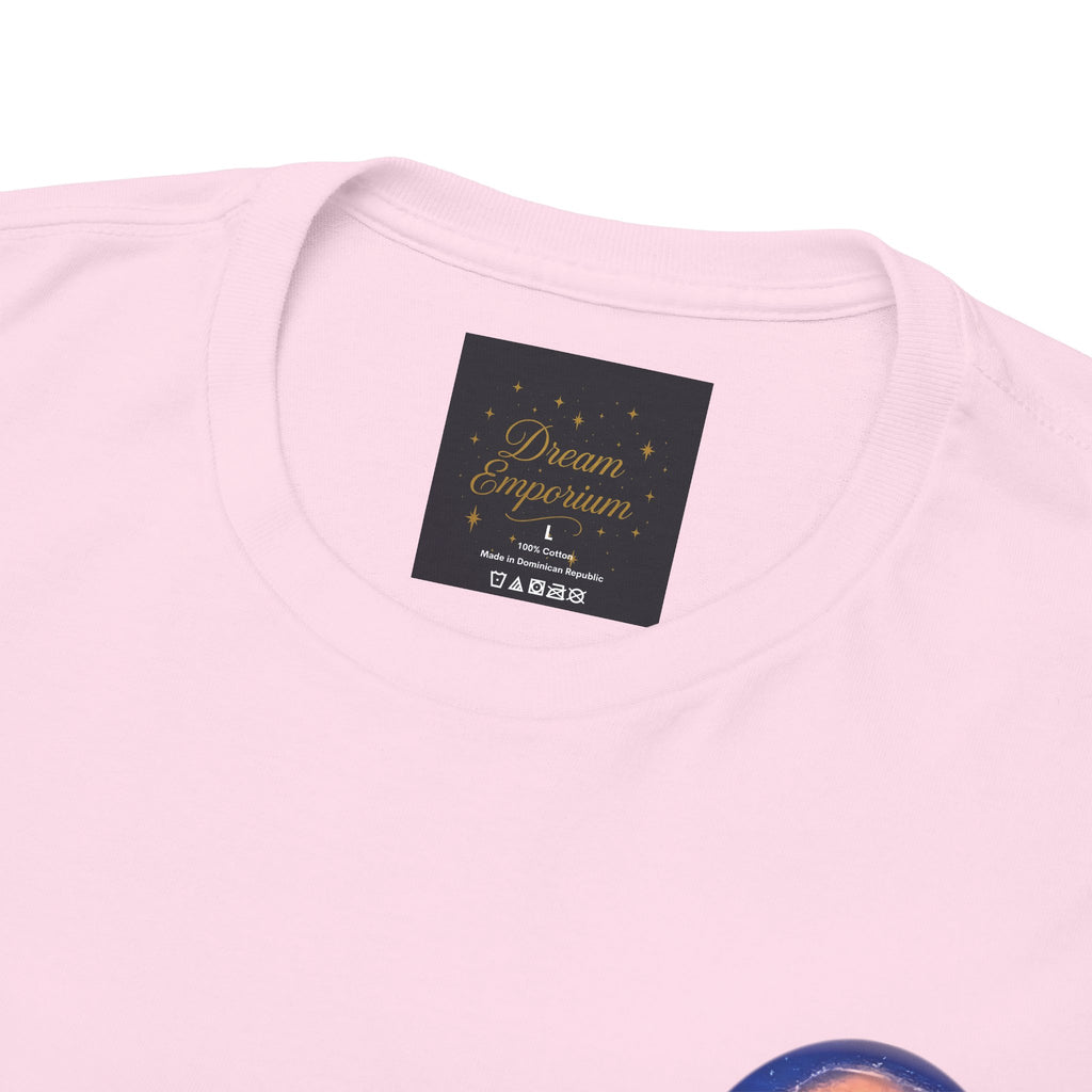 Chase Your Dreams – Sunrise Silhouette Back Printed Heavy Cotton Tee, Inspirational and Motivational Apparel, Gift for Dreamers, Creative Expression Wear