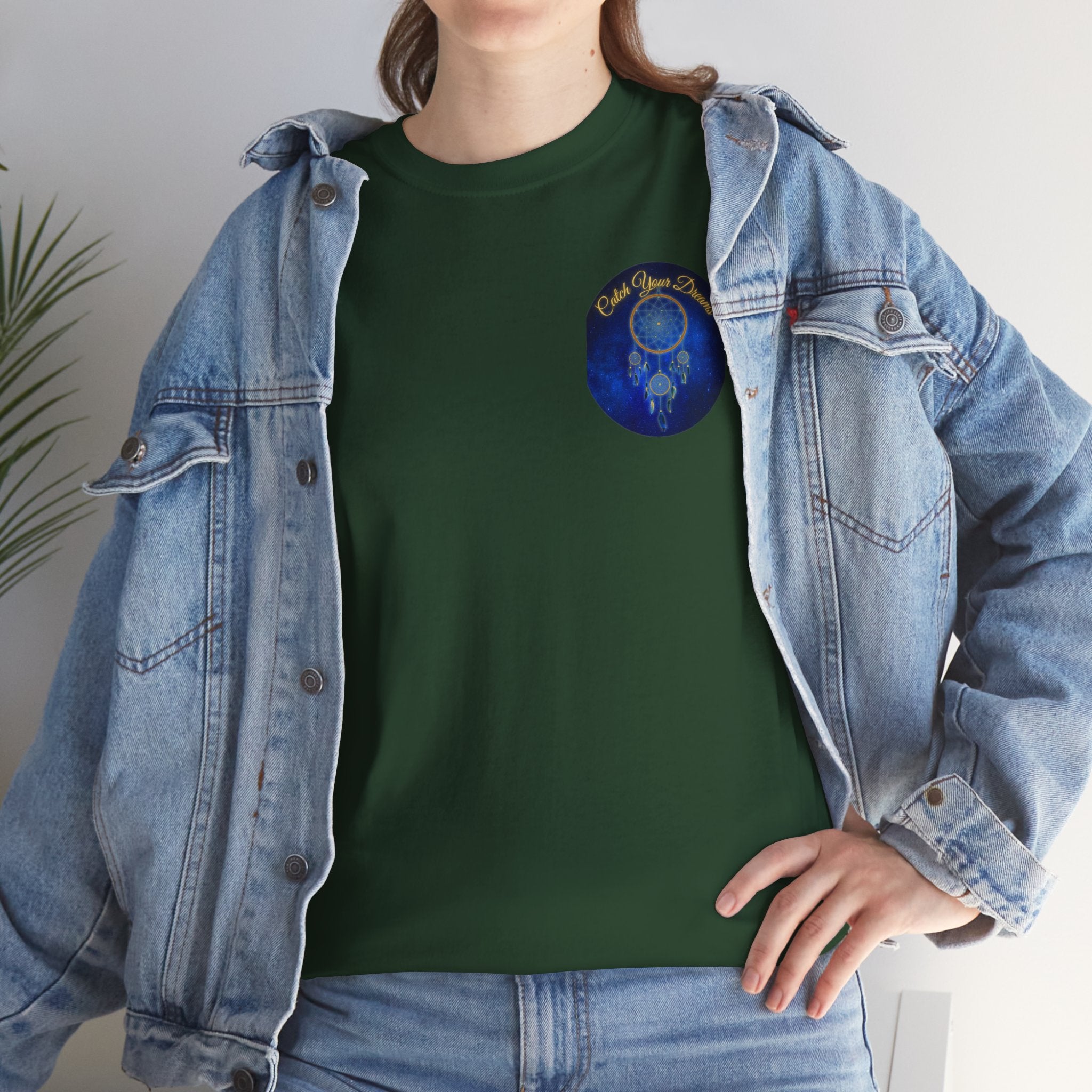 Catch Your Dreams – Dreamcatcher Back-Print Tee, Inspirational and Motivational Apparel, Gift for Dreamers, Creative Expression Wear