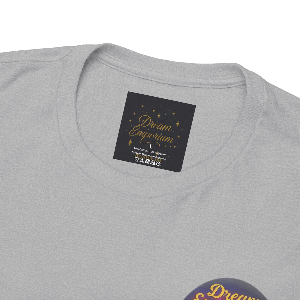 Dream Emporium – Back Printed Radiant Starburst Heavy Blend™ Cotton Tee,Inspirational and Motivational Apparel, Gift for Dreamers, Creative Expression Wear