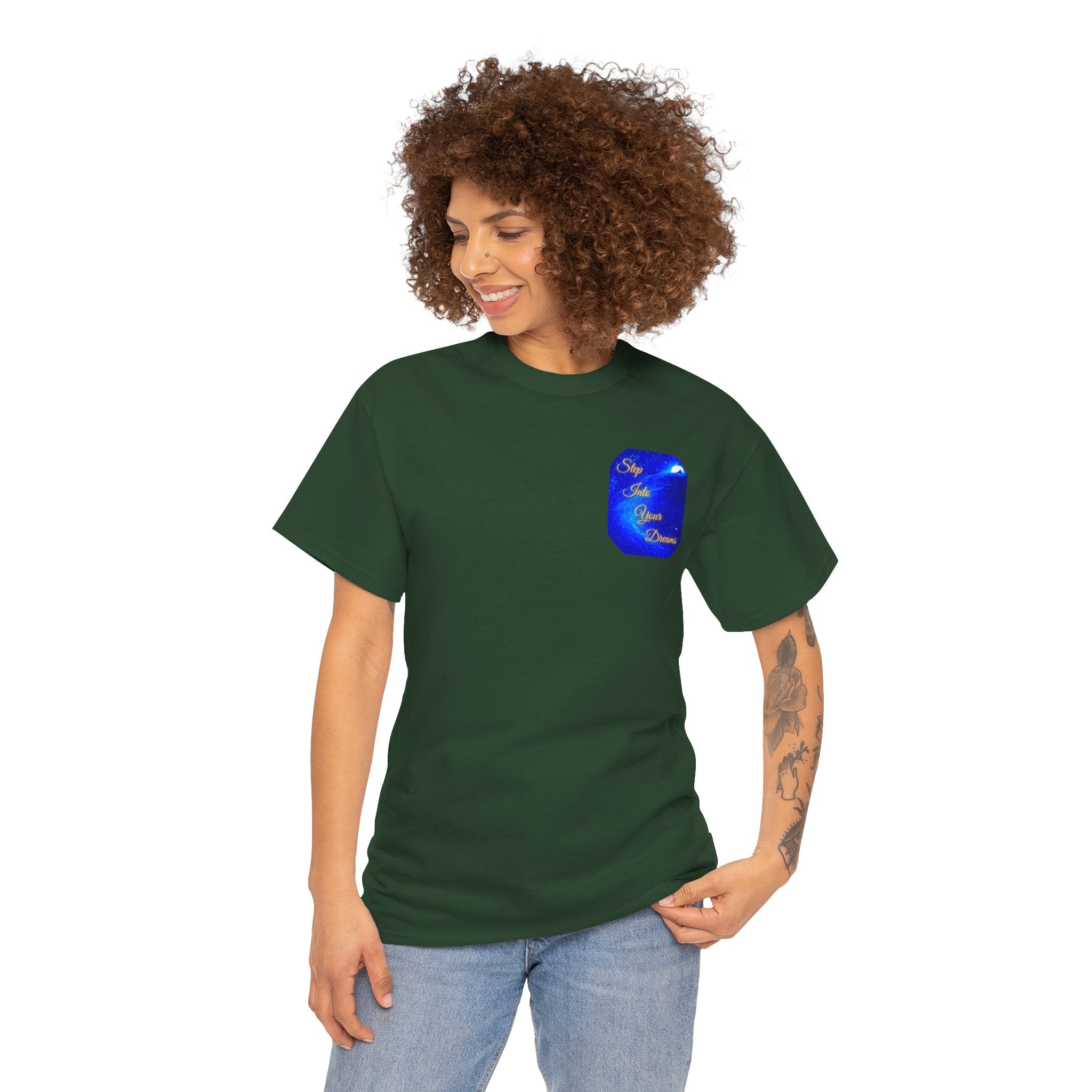 Dreamy Inspiration Tee — “Step Into Your Dreams” Motivational Shirt. Inspirational and Motivational Apparel, Gift for Dreamers, Creative Expression Wear