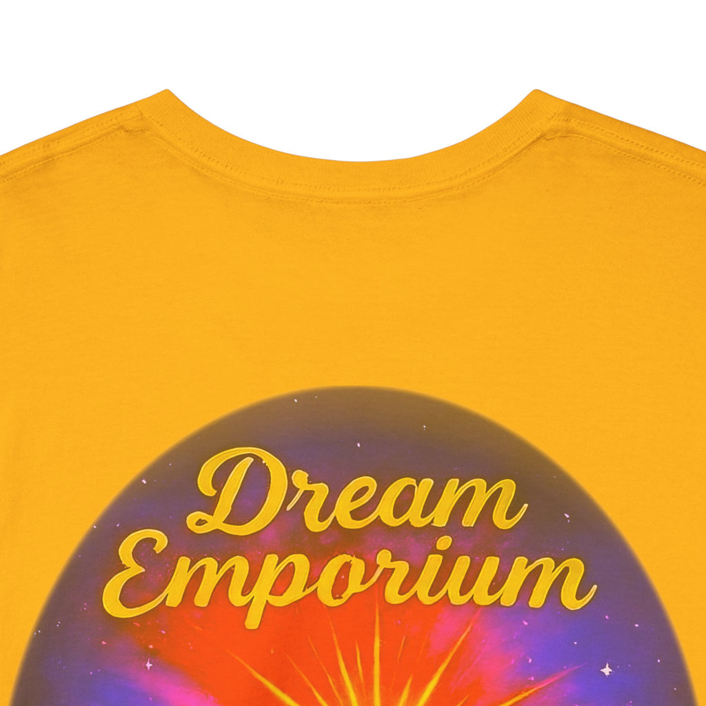 Dream Emporium – Back Printed Radiant Starburst Heavy Blend™ Cotton Tee,Inspirational and Motivational Apparel, Gift for Dreamers, Creative Expression Wear