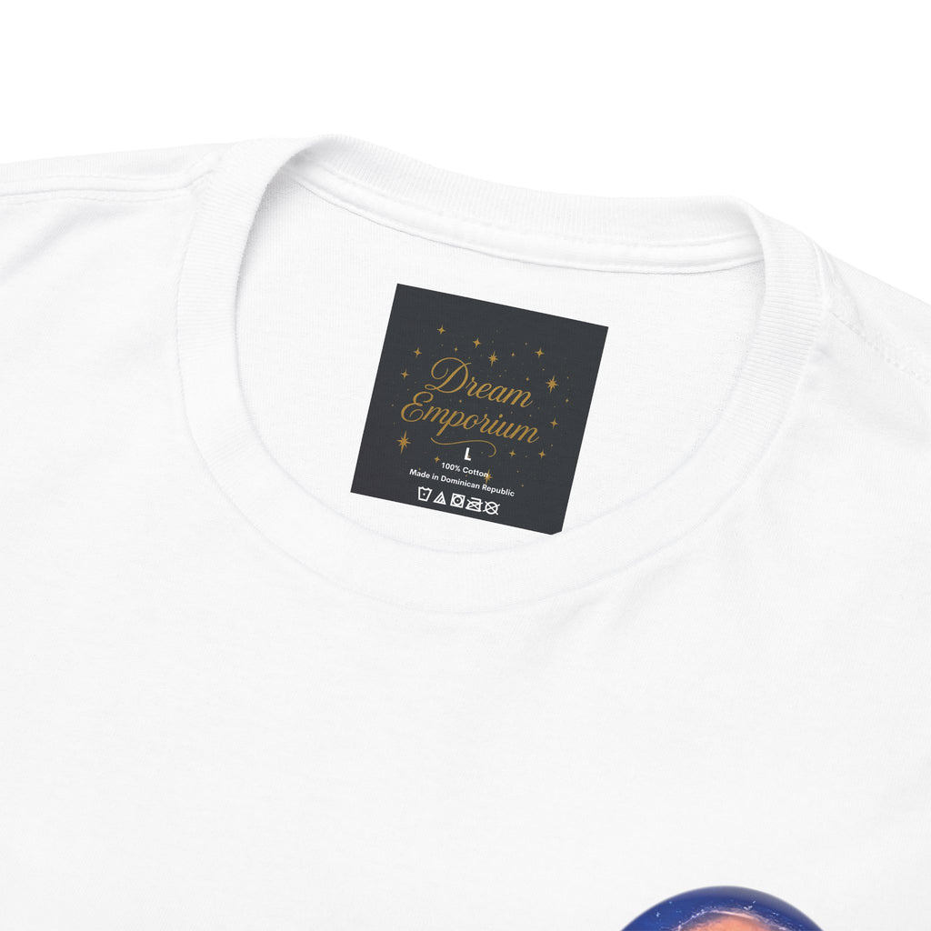 Chase Your Dreams – Sunrise Silhouette Back Printed Heavy Cotton Tee, Inspirational and Motivational Apparel, Gift for Dreamers, Creative Expression Wear