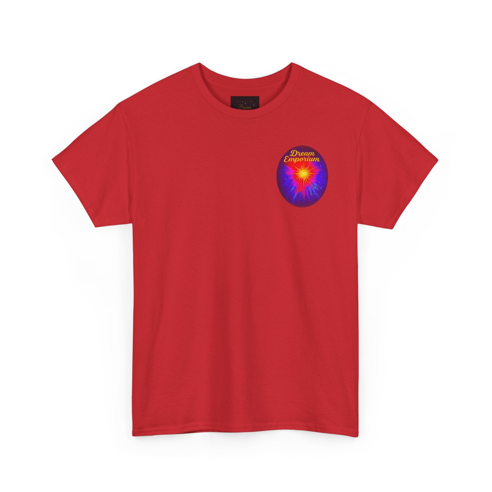 Dream Emporium – Back Printed Radiant Starburst Heavy Blend™ Cotton Tee,Inspirational and Motivational Apparel, Gift for Dreamers, Creative Expression Wear