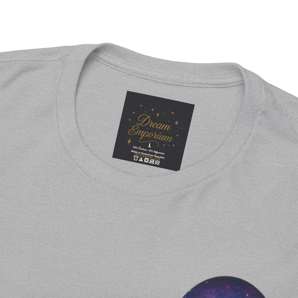 Dare to Dream Moon-Phase Tee – Golden Full Moon Back Print + Front Badge | Gildan 5000 Heavy Cotton, Inspirational and Motivational Apparel, Gift for Dreamers, Creative Expression Wear