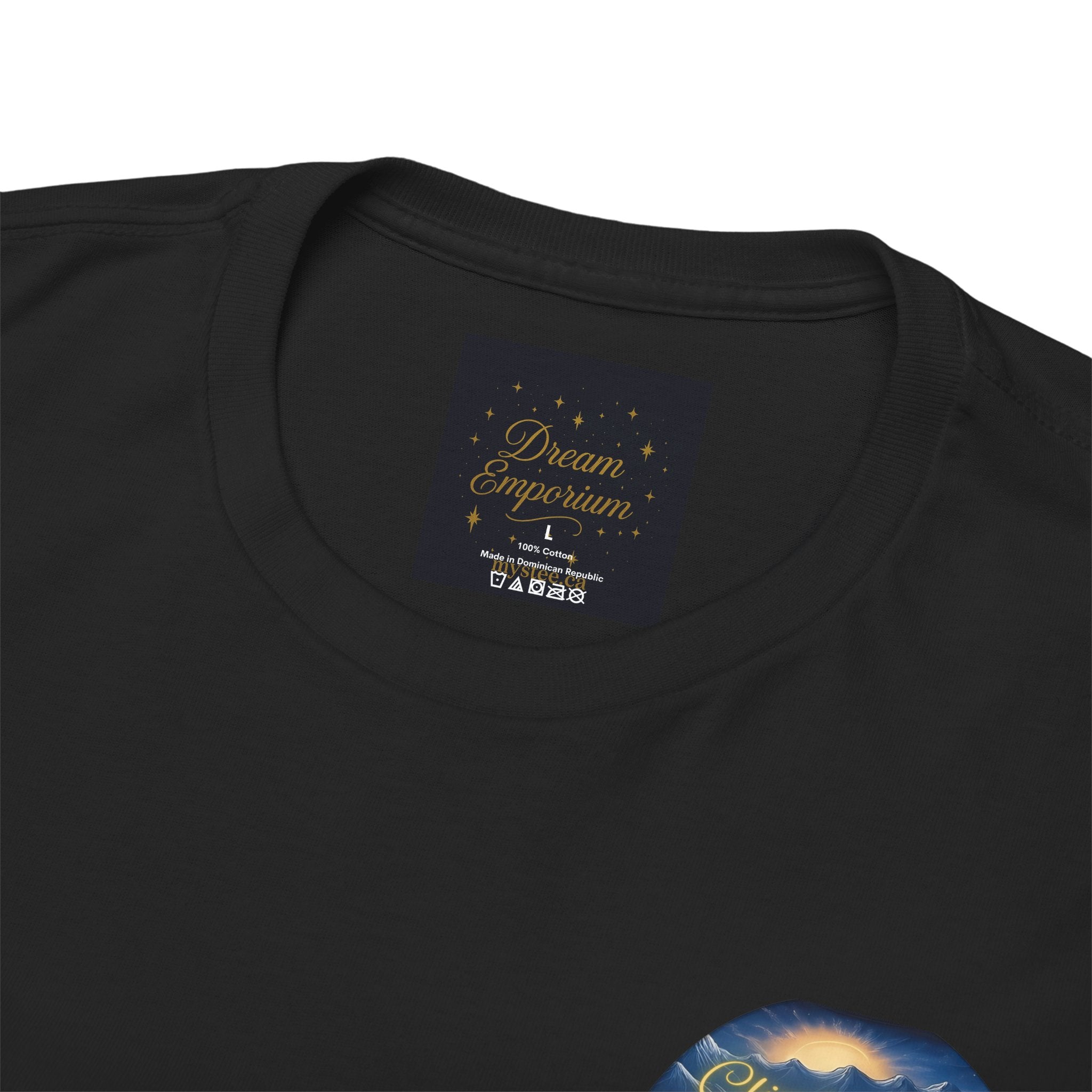 Climb To Your Dreams – Rock Climber Back-Print Tee + Front Badge | Gildan 5000, Inspirational and Motivational Apparel, Gift for Dreamers, Creative Expression Wear