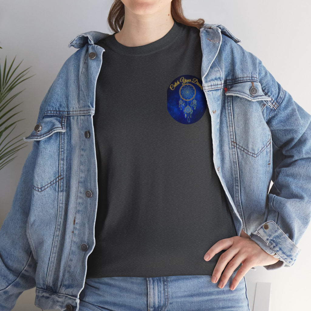 Catch Your Dreams – Dreamcatcher Back-Print Tee, Inspirational and Motivational Apparel, Gift for Dreamers, Creative Expression Wear