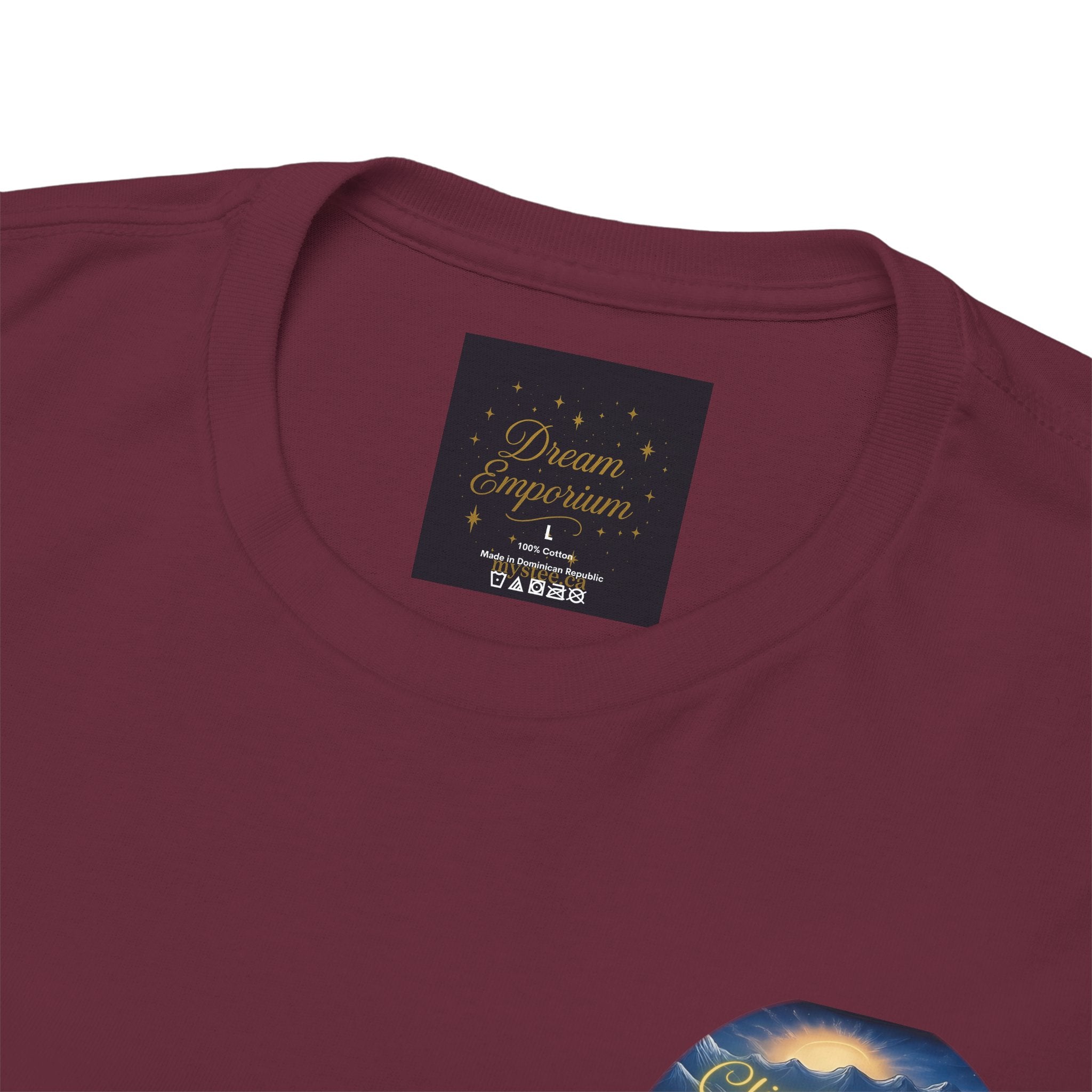 Climb To Your Dreams – Rock Climber Back-Print Tee + Front Badge | Gildan 5000, Inspirational and Motivational Apparel, Gift for Dreamers, Creative Expression Wear