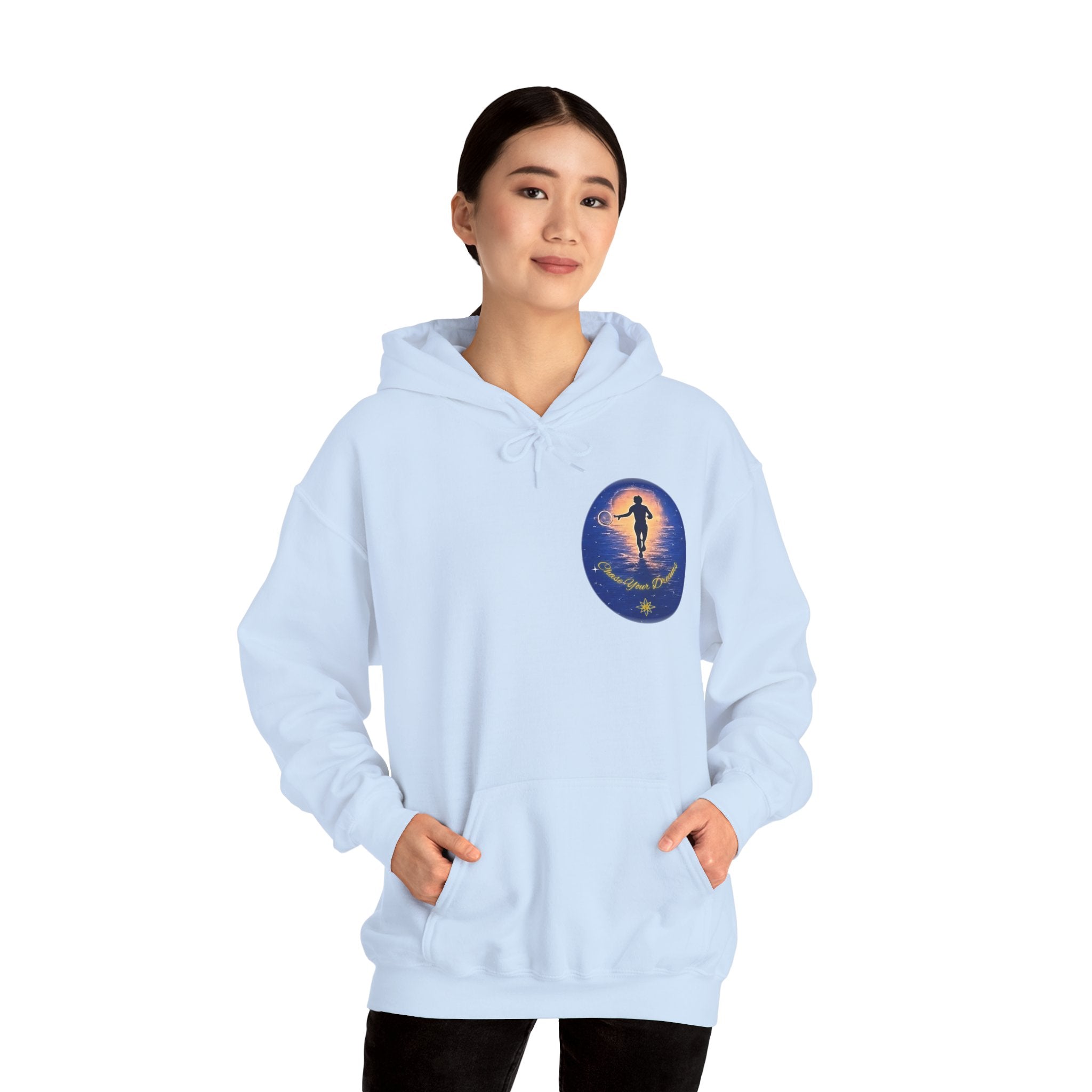 Chase Your Dreams Hooded Sweatshirt. Heavy Blend, Inspirational and Motivational Apparel, Gift for Dreamers, Creative Expression Wear