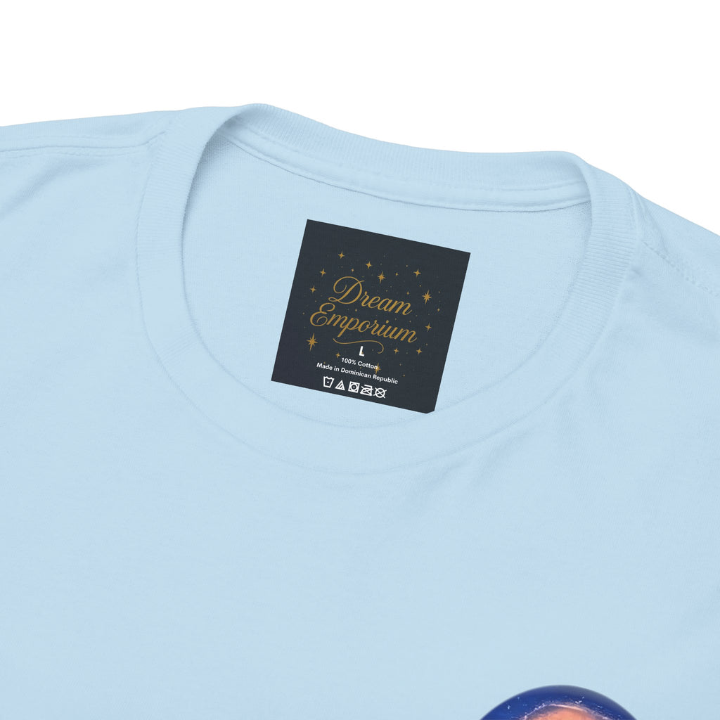 Chase Your Dreams – Sunrise Silhouette Back Printed Heavy Cotton Tee, Inspirational and Motivational Apparel, Gift for Dreamers, Creative Expression Wear