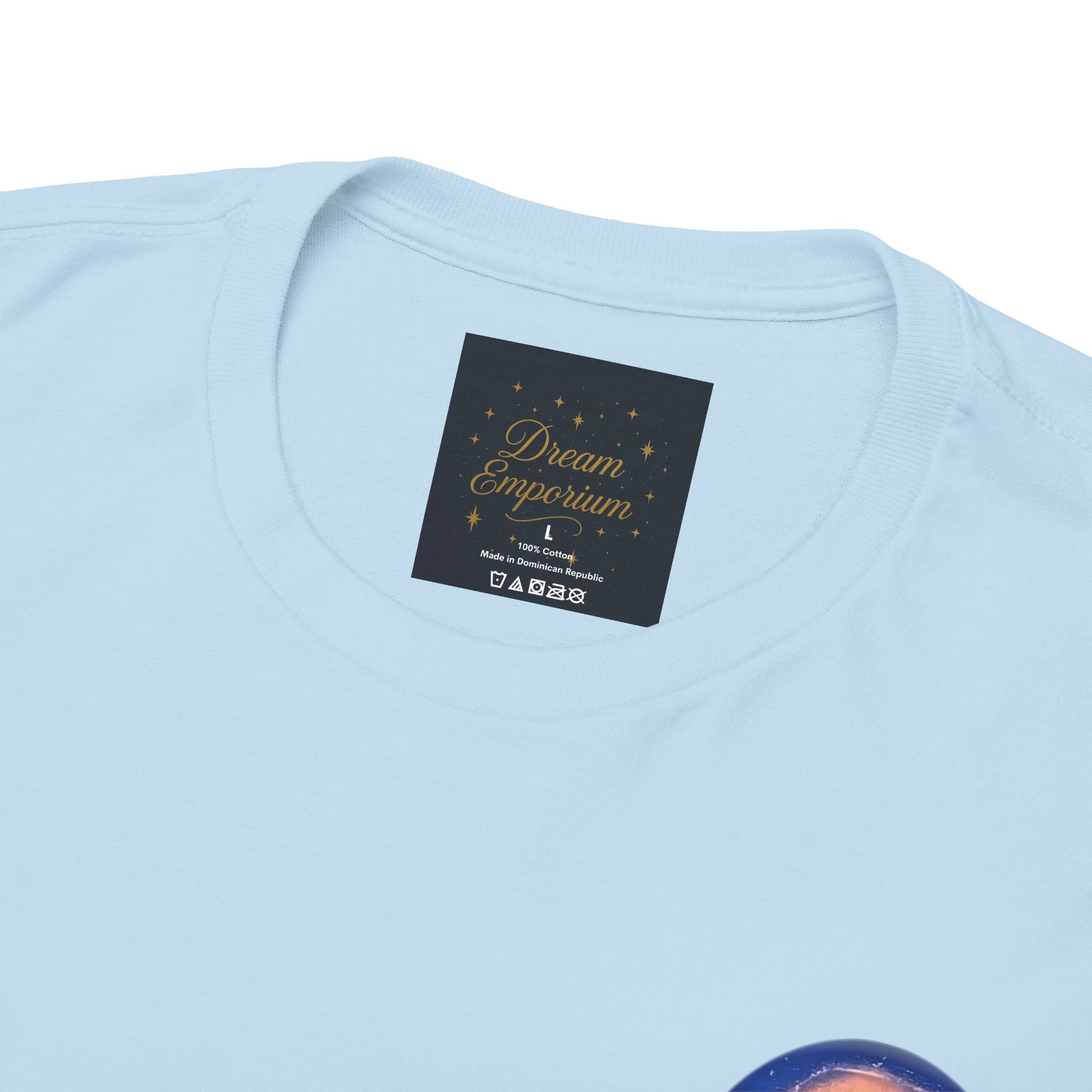 Chase Your Dreams – Sunrise Silhouette Back Printed Heavy Cotton Tee, Inspirational and Motivational Apparel, Gift for Dreamers, Creative Expression Wear