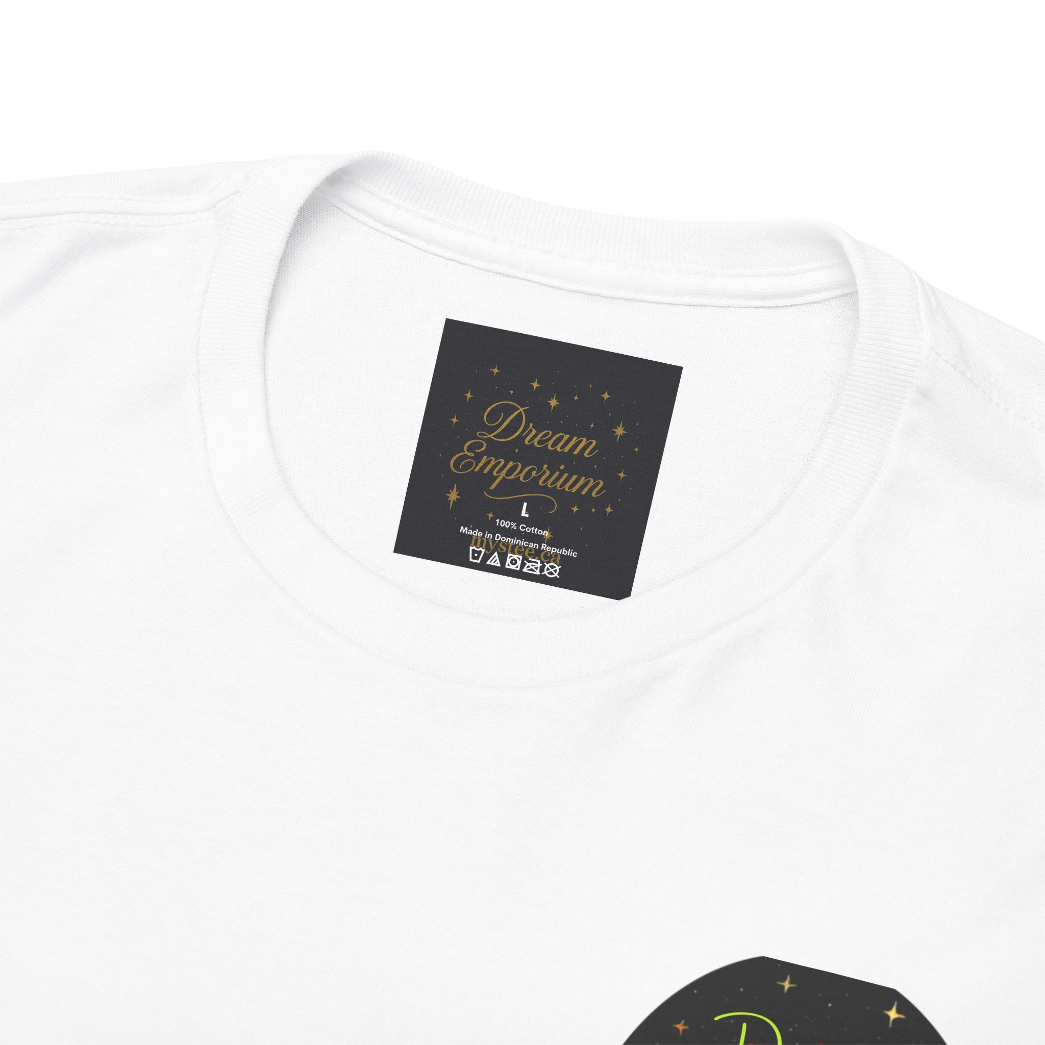Dreams on the Horizon (Lemongrass) – Sunrise Back-Print Heavy Cotton Tee, Inspirational and Motivational Apparel, Gift for Dreamers, Creative Expression Wear