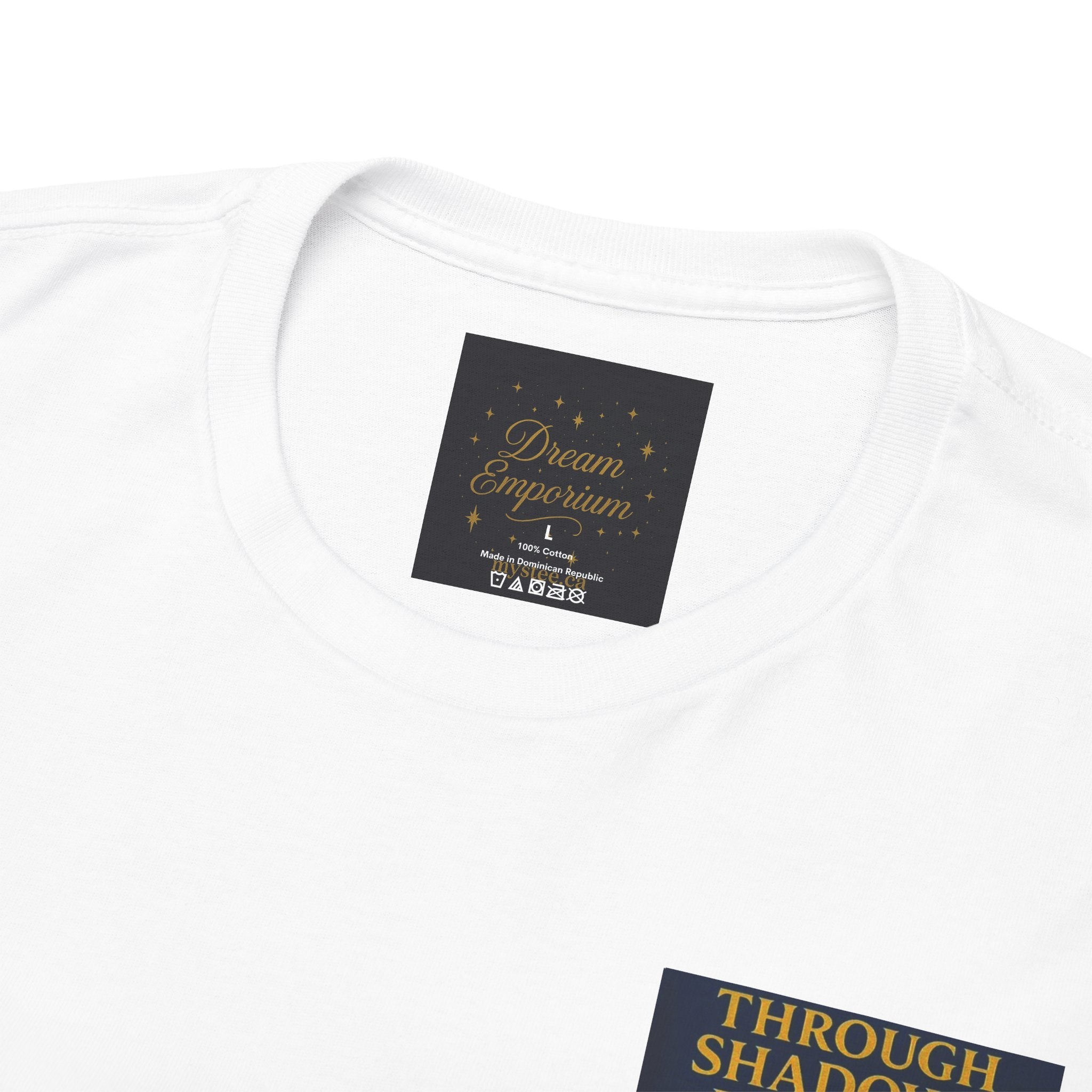 Through Shadows, We Rise - Back-print Cinematic Artwork Operation Survival Tee. Inspirational and Motivational Apparel, Gift for Dreamers, Creative Expression Wear