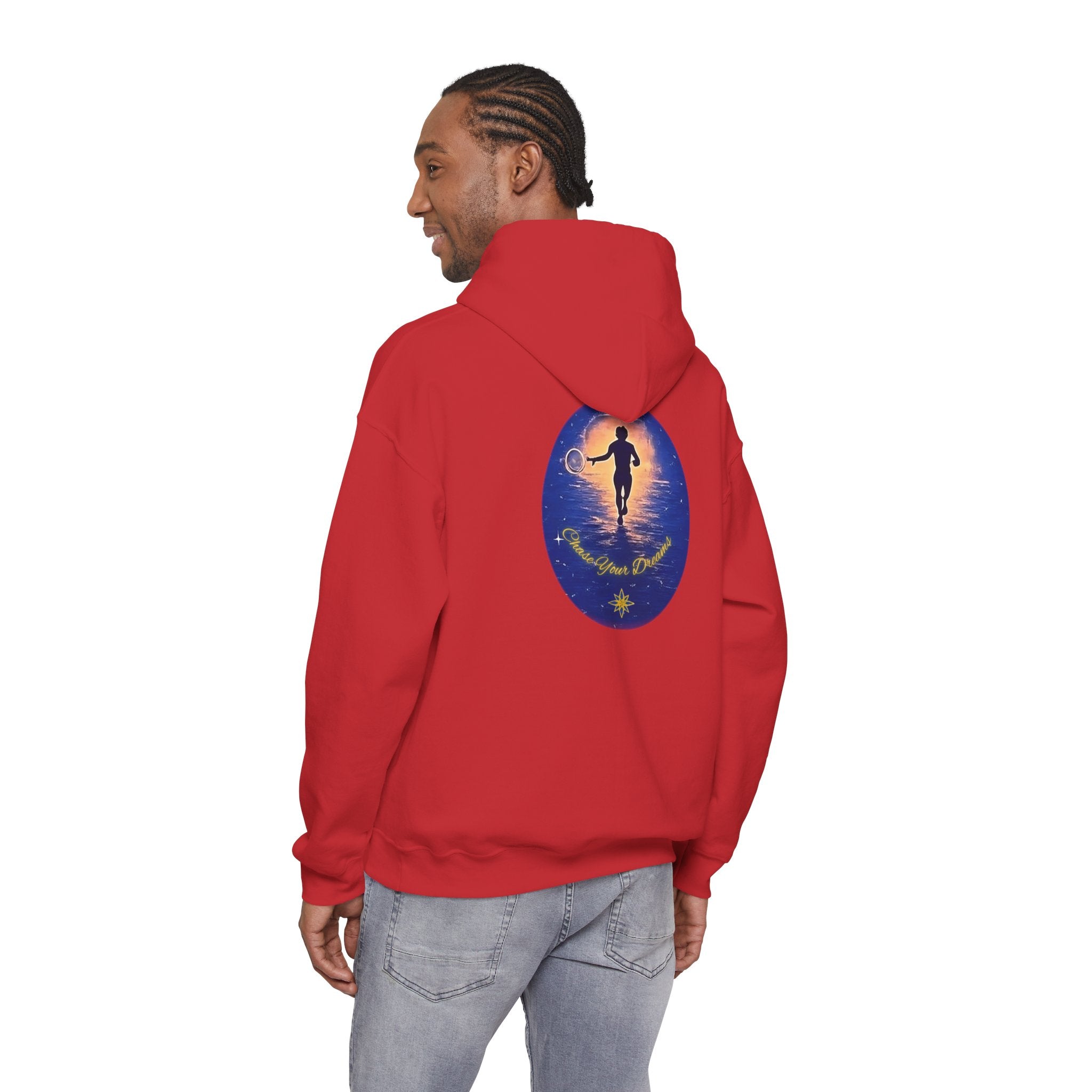 Chase Your Dreams Hooded Sweatshirt. Heavy Blend, Inspirational and Motivational Apparel, Gift for Dreamers, Creative Expression Wear