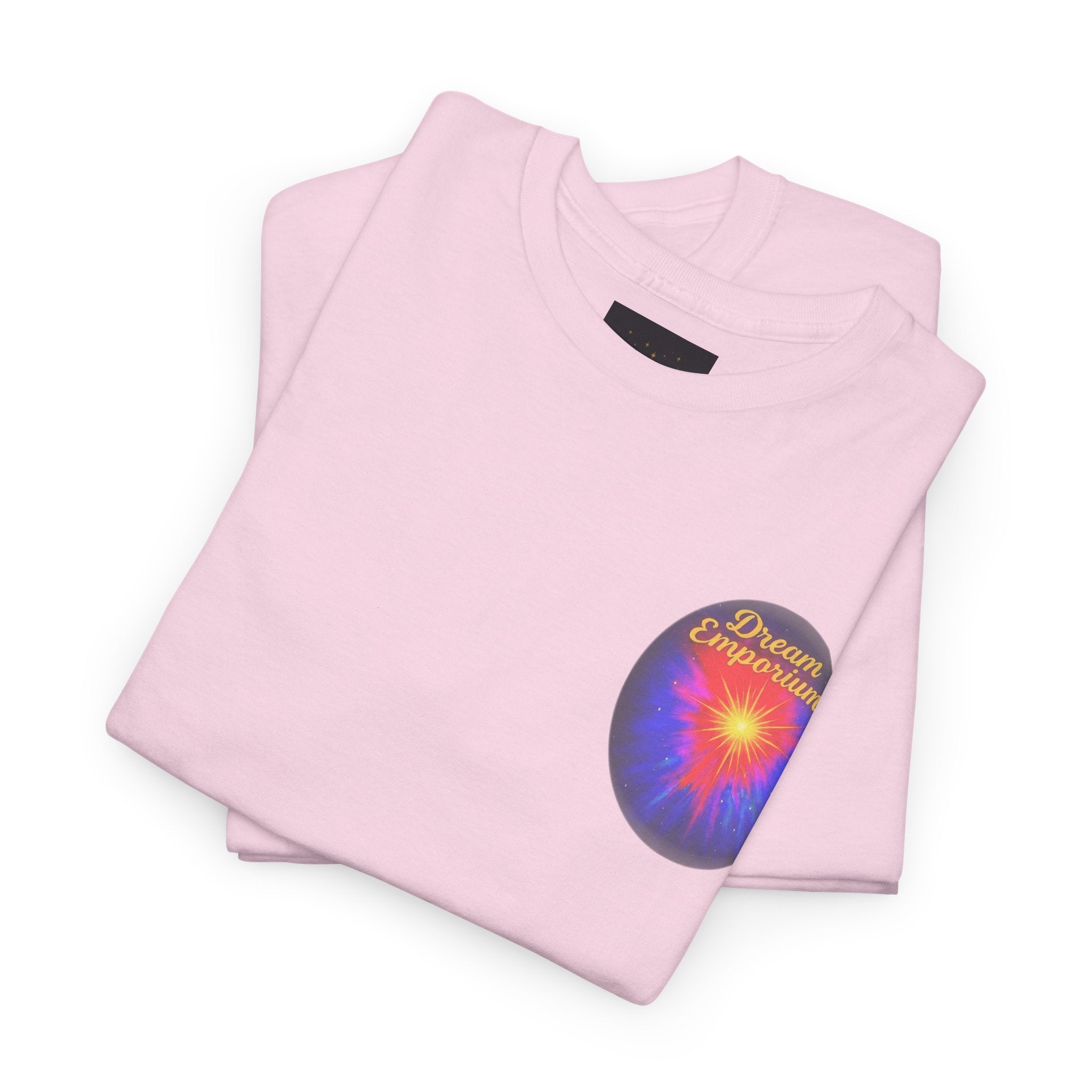 Dream Emporium – Back Printed Radiant Starburst Heavy Blend™ Cotton Tee,Inspirational and Motivational Apparel, Gift for Dreamers, Creative Expression Wear