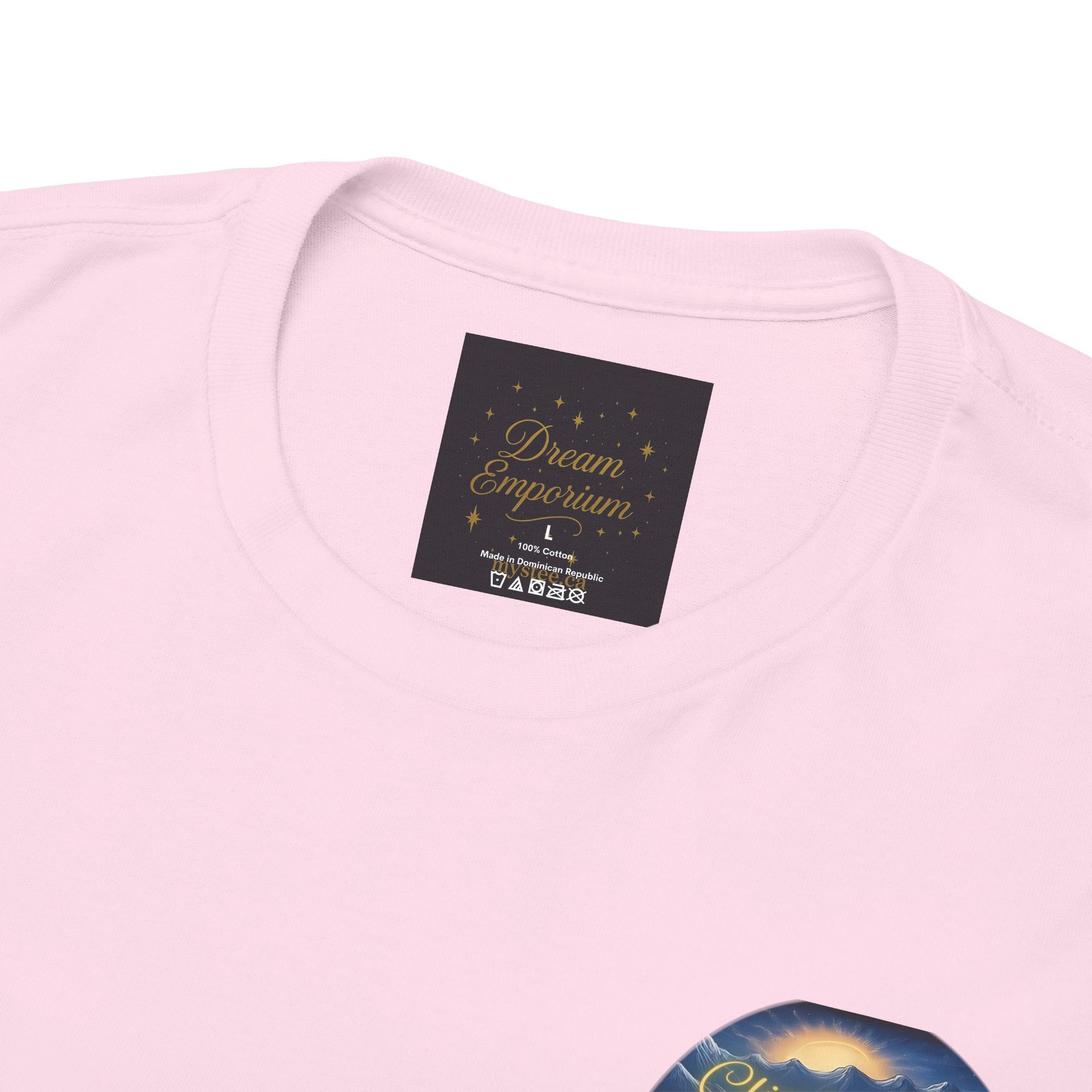 Climb To Your Dreams – Rock Climber Back-Print Tee + Front Badge | Gildan 5000, Inspirational and Motivational Apparel, Gift for Dreamers, Creative Expression Wear
