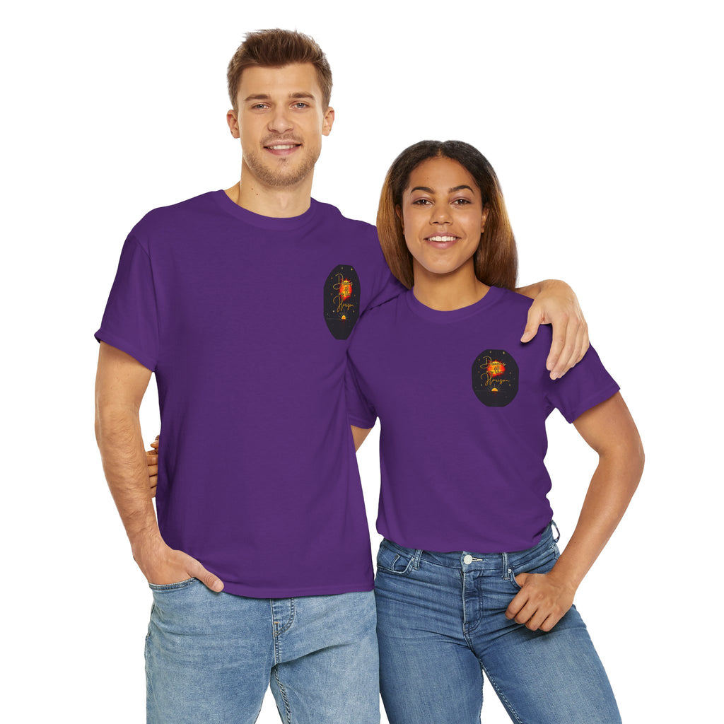 Dreams on the Horizon – Sunrise Back-Print Heavy Cotton Tee, Inspirational and Motivational Apparel, Gift for Dreamers, Creative Expression Wear