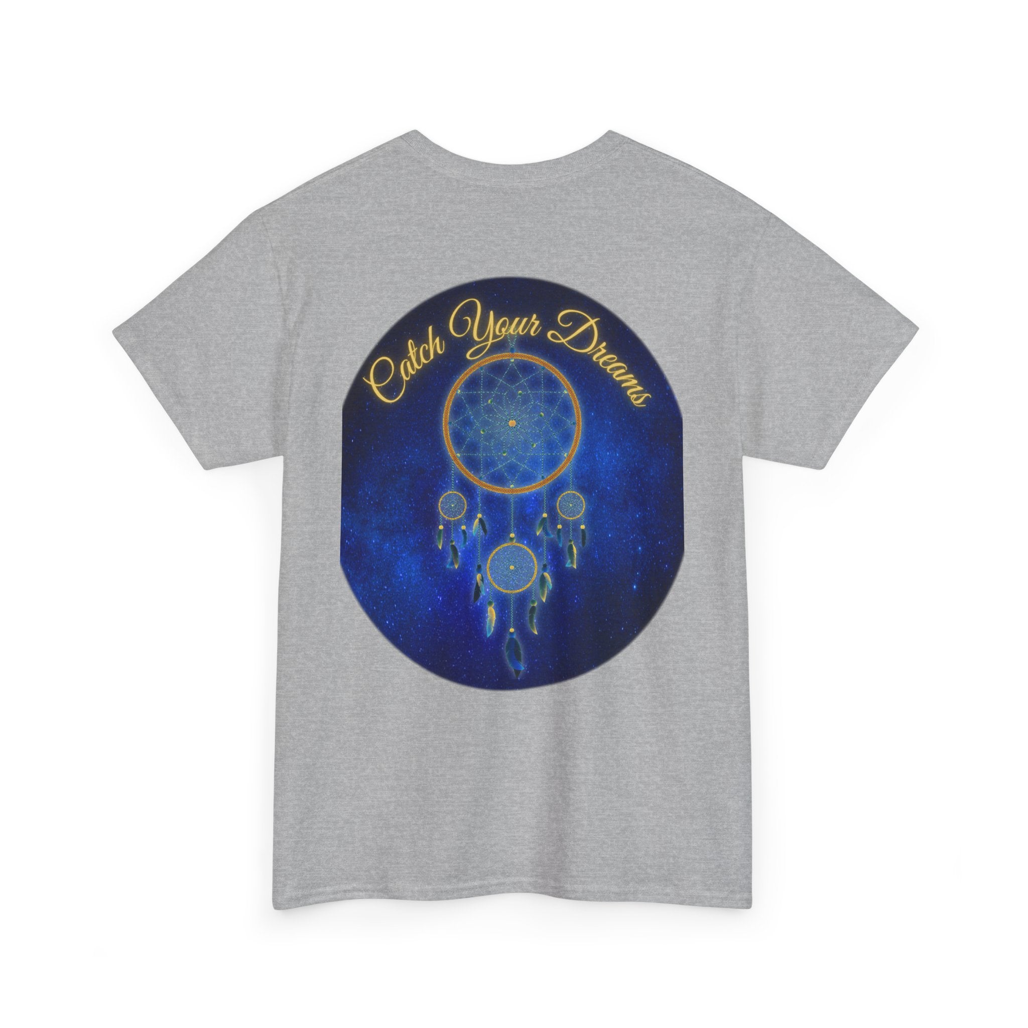 Catch Your Dreams – Dreamcatcher Back-Print Tee, Inspirational and Motivational Apparel, Gift for Dreamers, Creative Expression Wear