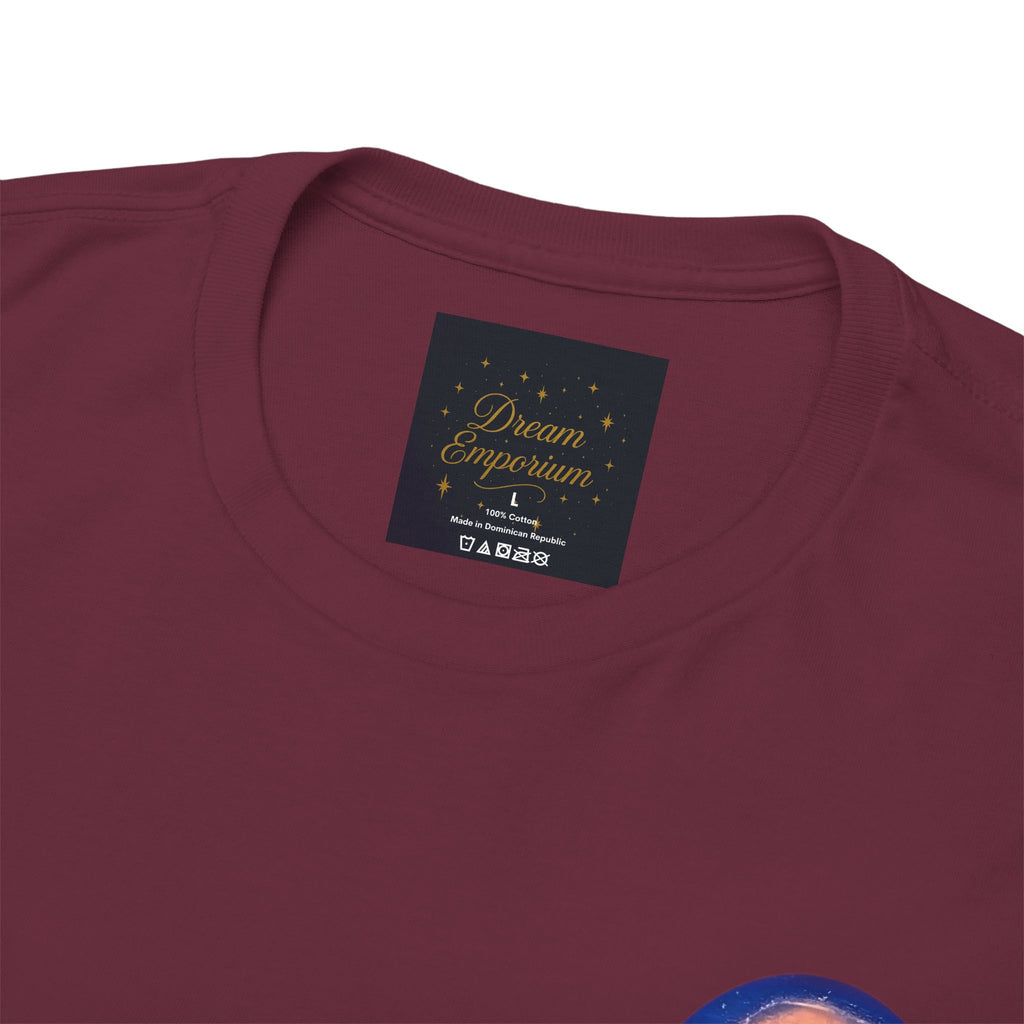 Chase Your Dreams – Sunrise Silhouette Back Printed Heavy Cotton Tee, Inspirational and Motivational Apparel, Gift for Dreamers, Creative Expression Wear